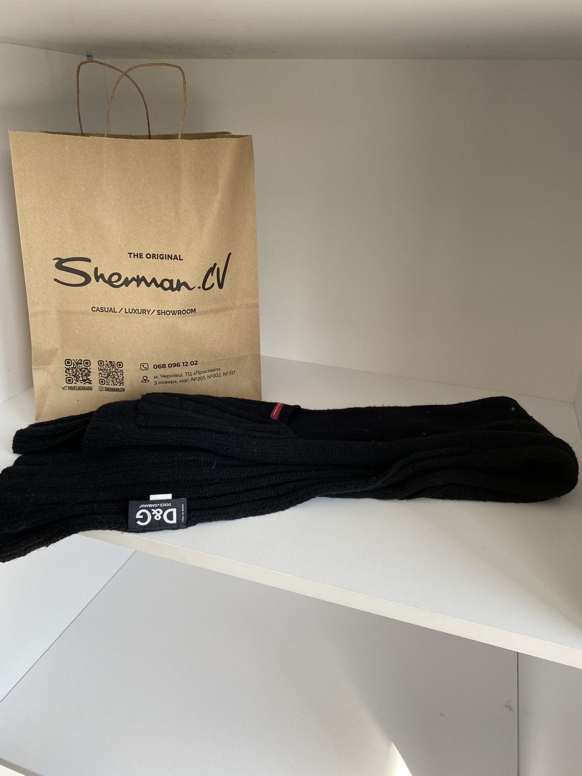Dolce & Gabbana Dolce & Gabanna Black Cashmere Silk Wool Striped Scarf Size ONE SIZE - 6 Thumbnail