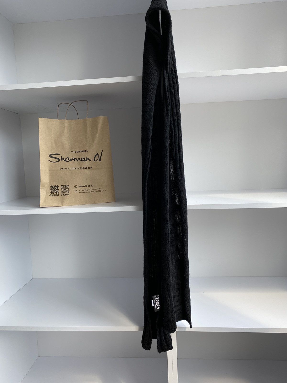 Dolce & Gabbana Dolce & Gabanna Black Cashmere Silk Wool Striped Scarf Size ONE SIZE - 3 Thumbnail