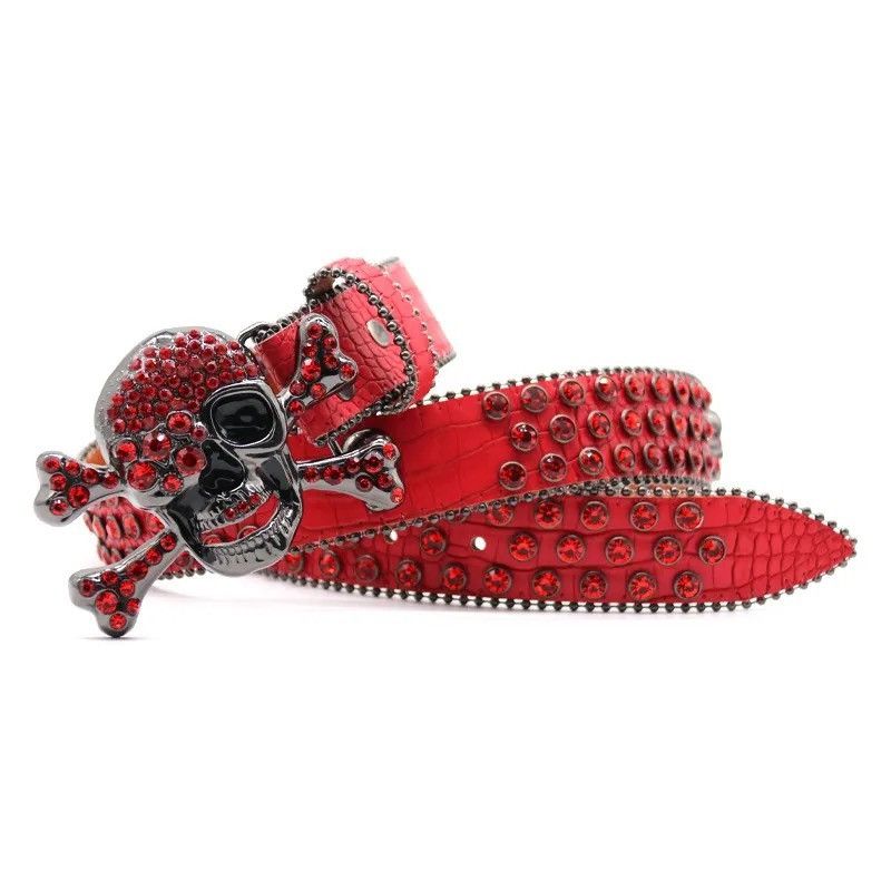 Leather Crystal Studded Belt Size ONE SIZE - 2 Thumbnail
