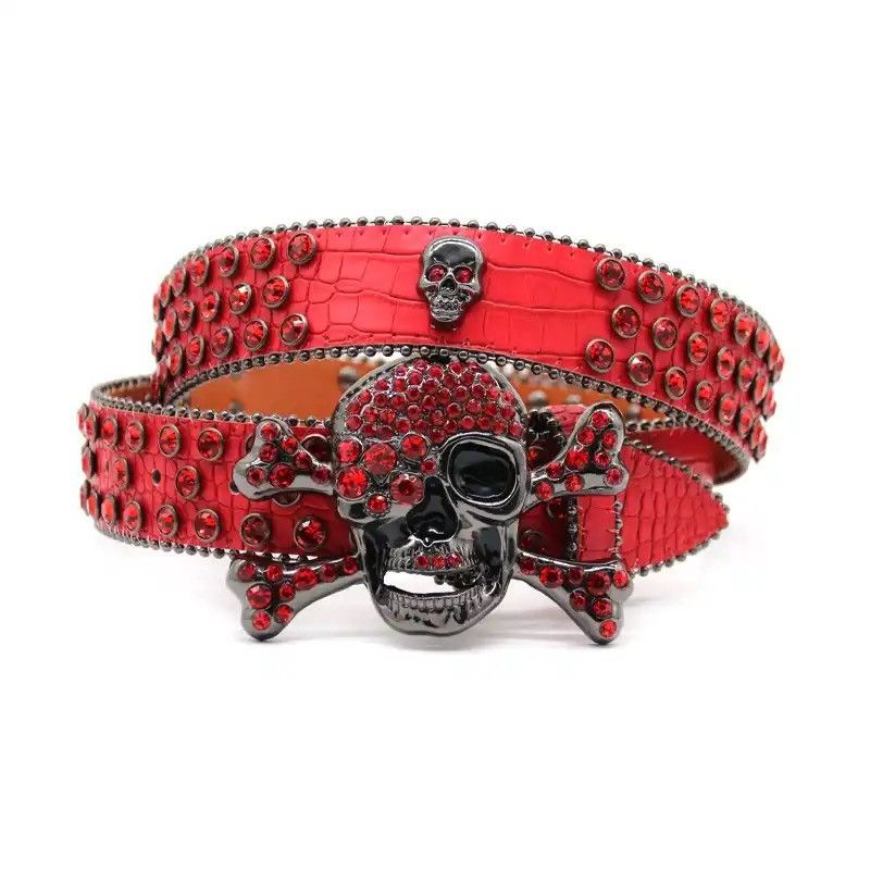 Leather Crystal Studded Belt Size ONE SIZE - 1 Thumbnail