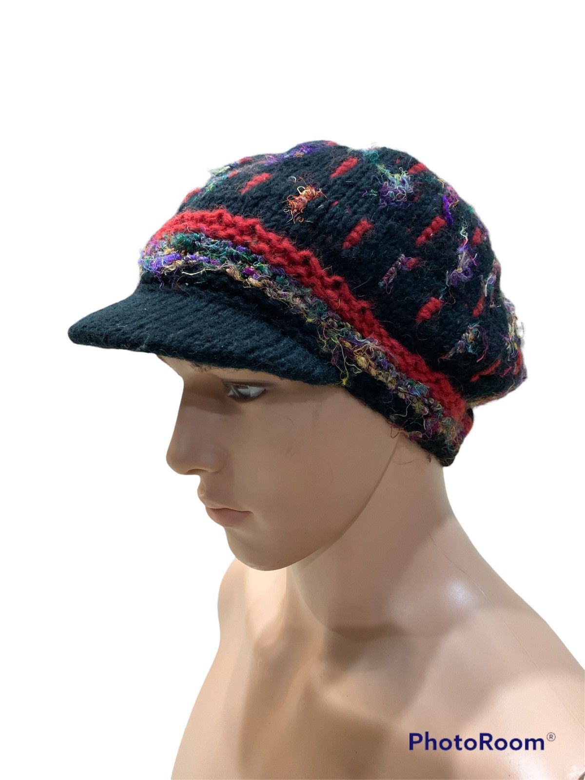 image of Cashmere Wool x Hats Vintage Gajumaru Wooven Knitted Wool Hat in Mix, Men's