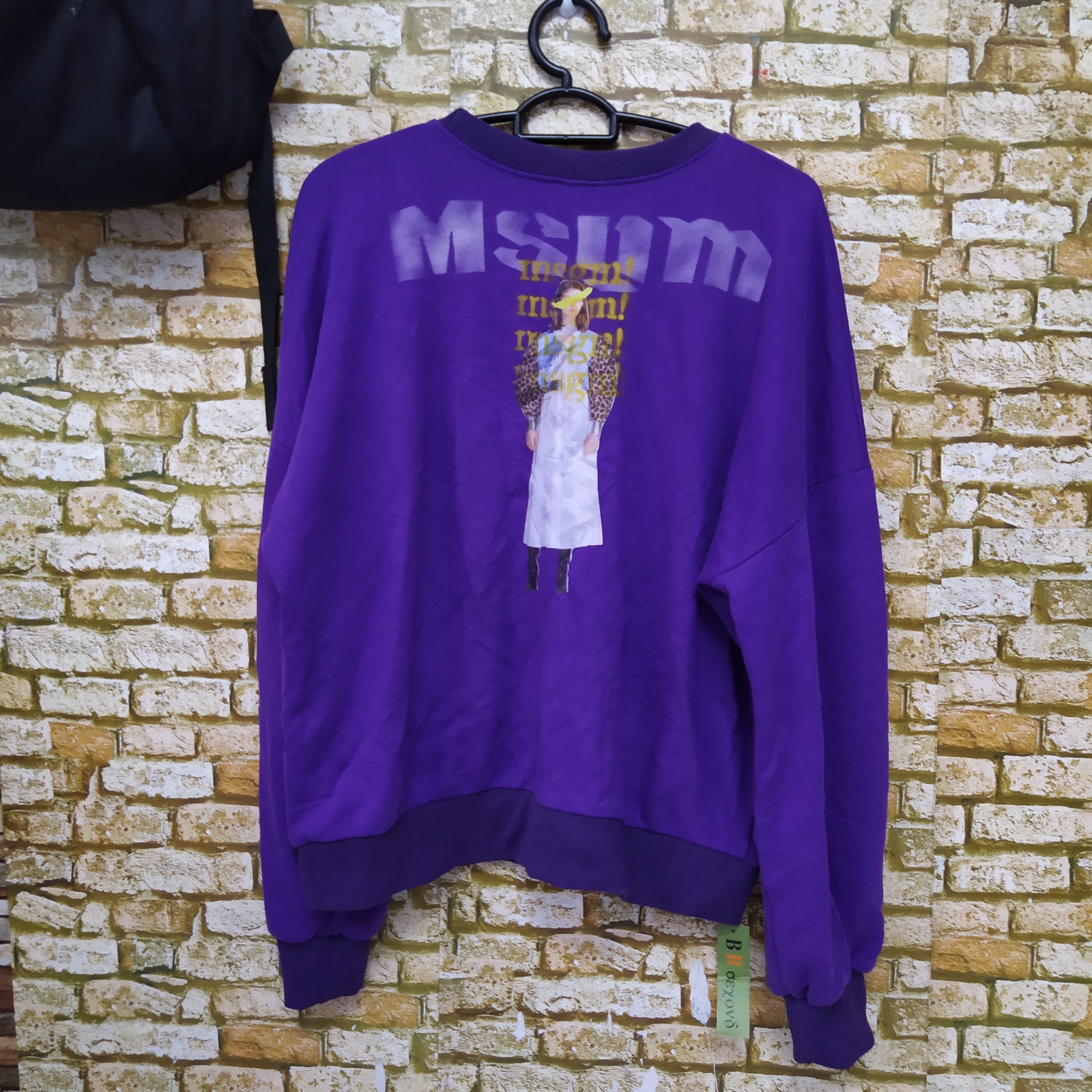 image of Msgm Bambo 02 Runaway Sweatshirt (D231) in Purple, Men's (Size Large)