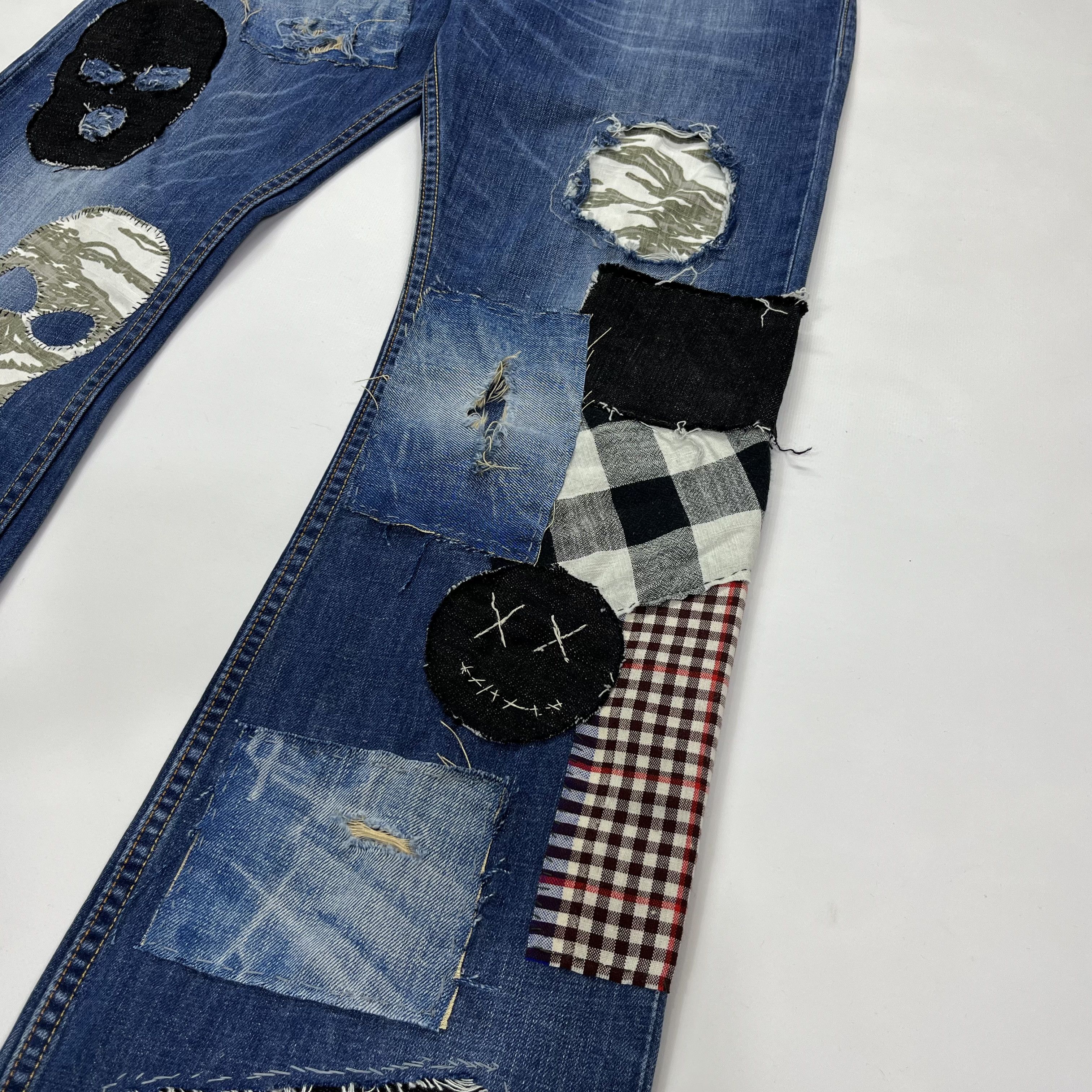Levi's Levis Vintage Custom Reworked Patchwork Flared Bootcut Jeans Size US 32 / EU 48 - 8 Thumbnail