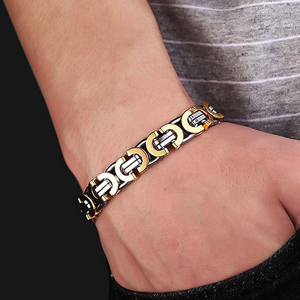 Jewelry 8.5MM Gold Bracelet Size ONE SIZE - 4 Thumbnail