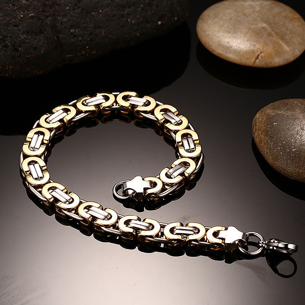 Jewelry 8.5MM Gold Bracelet Size ONE SIZE - 3 Thumbnail