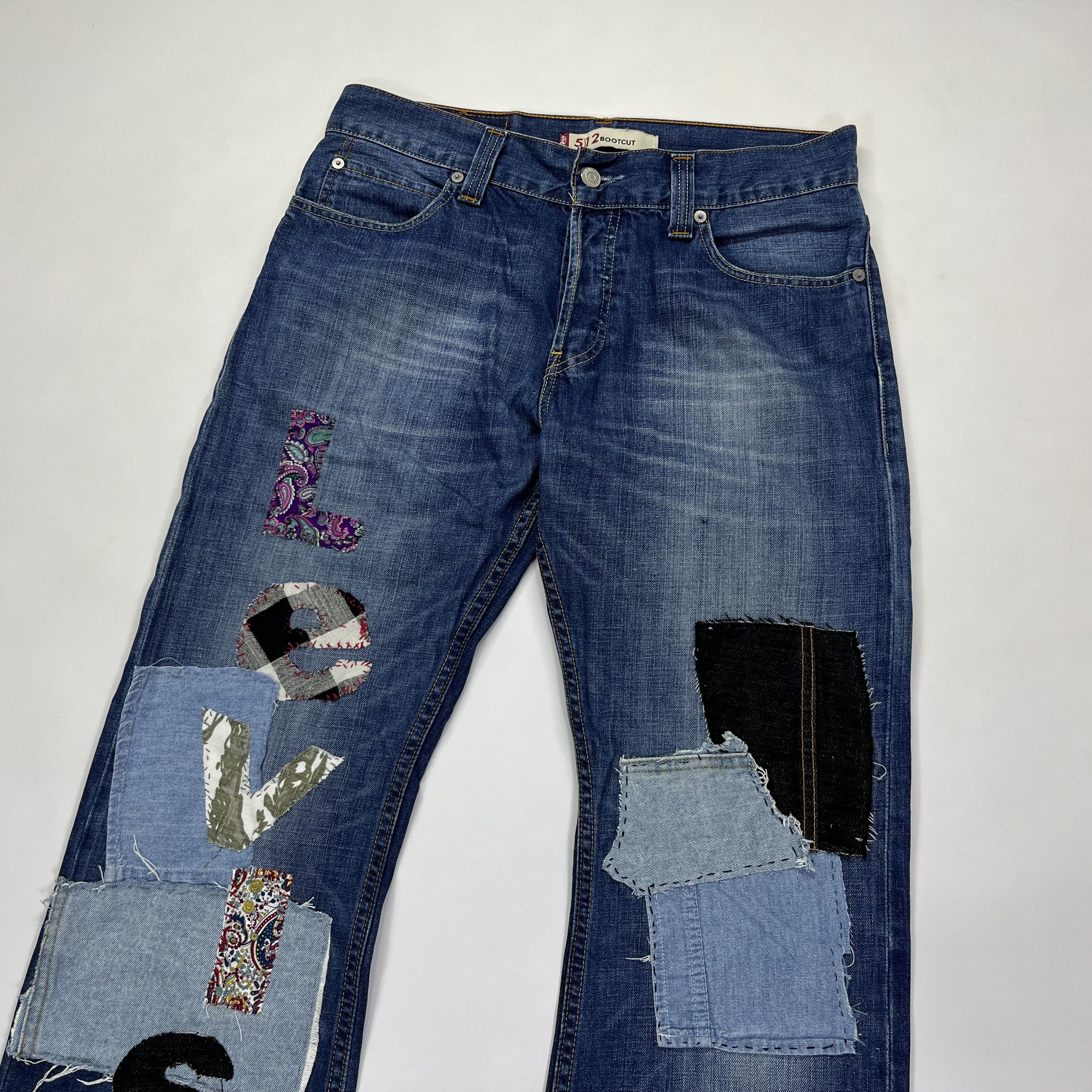 Levi's Levis Vintage Custom Reworked Patchwork Flared Bootcut Jeans Size US 32 / EU 48 - 2 Thumbnail
