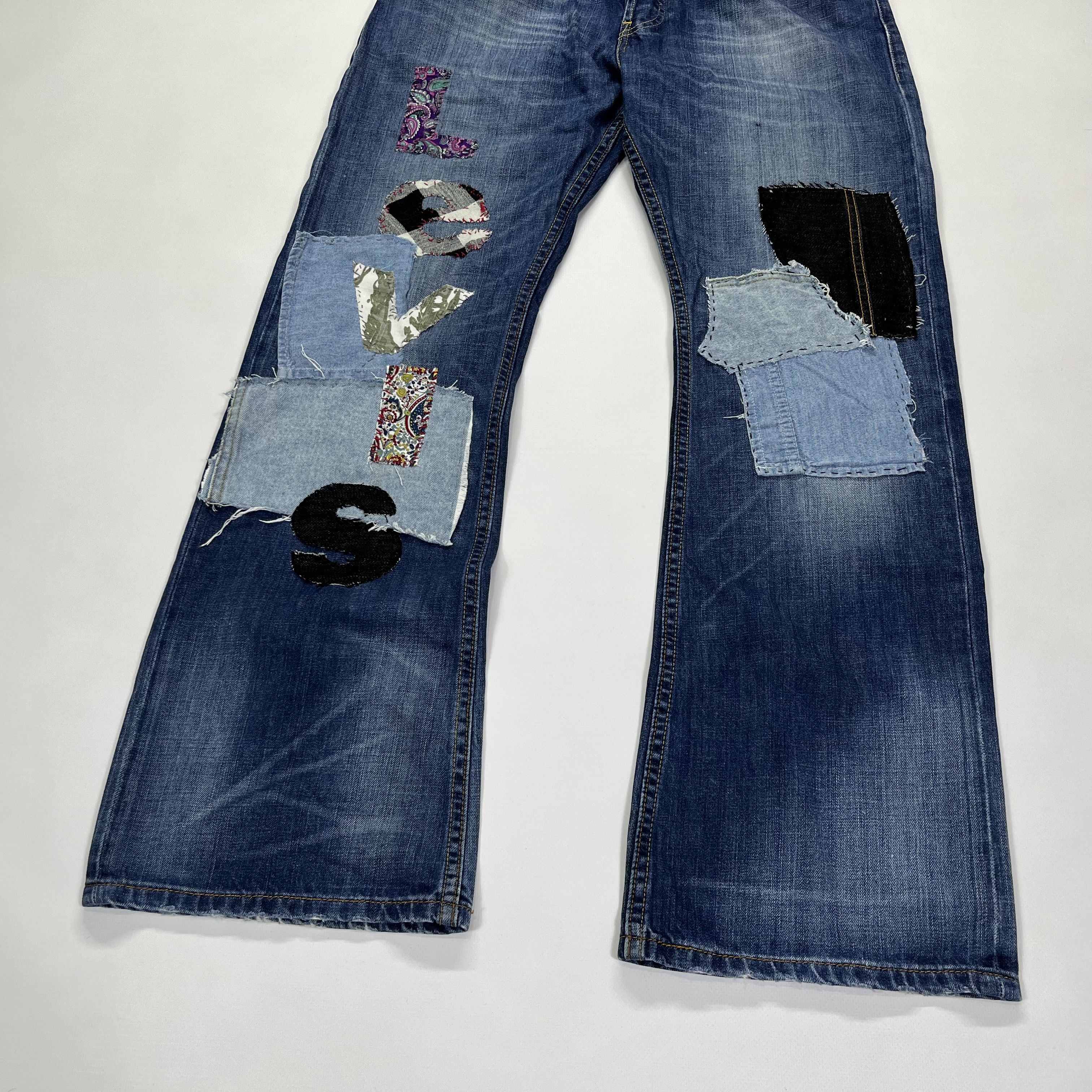 Levi's Levis Vintage Custom Reworked Patchwork Flared Bootcut Jeans Size US 32 / EU 48 - 5 Thumbnail