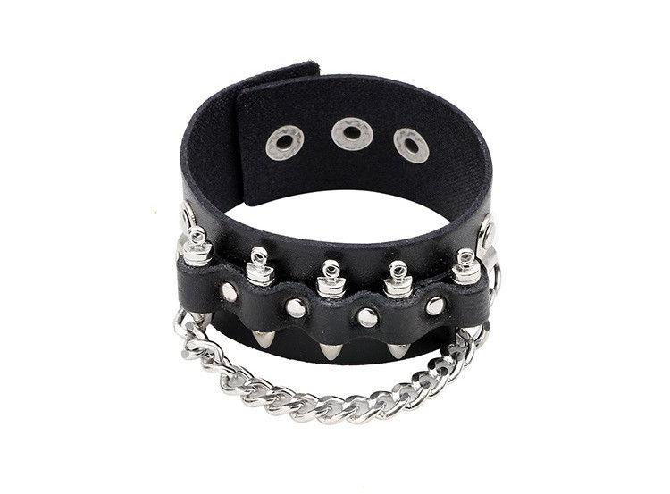 Jewelry Bull-leather Rivet Chain Bracelets Size ONE SIZE - 2 Thumbnail