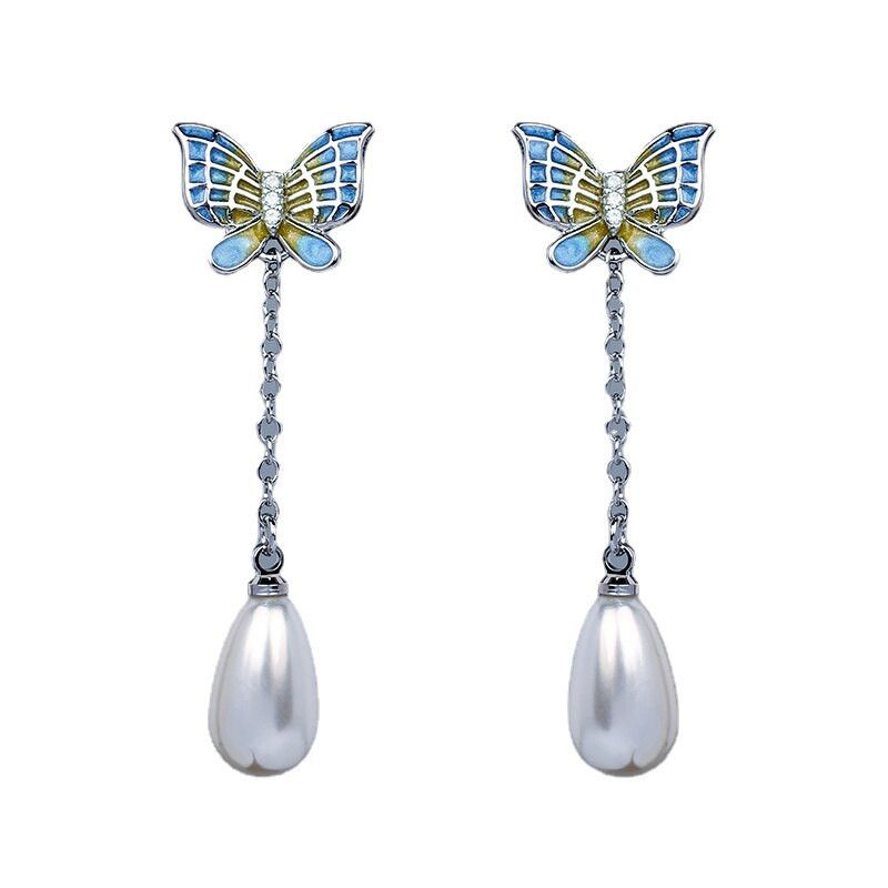 Jewelry Butterfly Enamel Ring Earrings Jewelry Sets Size ONE SIZE - 3 Thumbnail