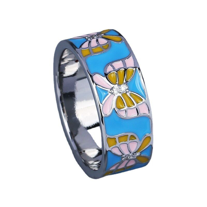 Jewelry Butterfly Enamel Ring Earrings Jewelry Sets Size ONE SIZE - 2 Thumbnail