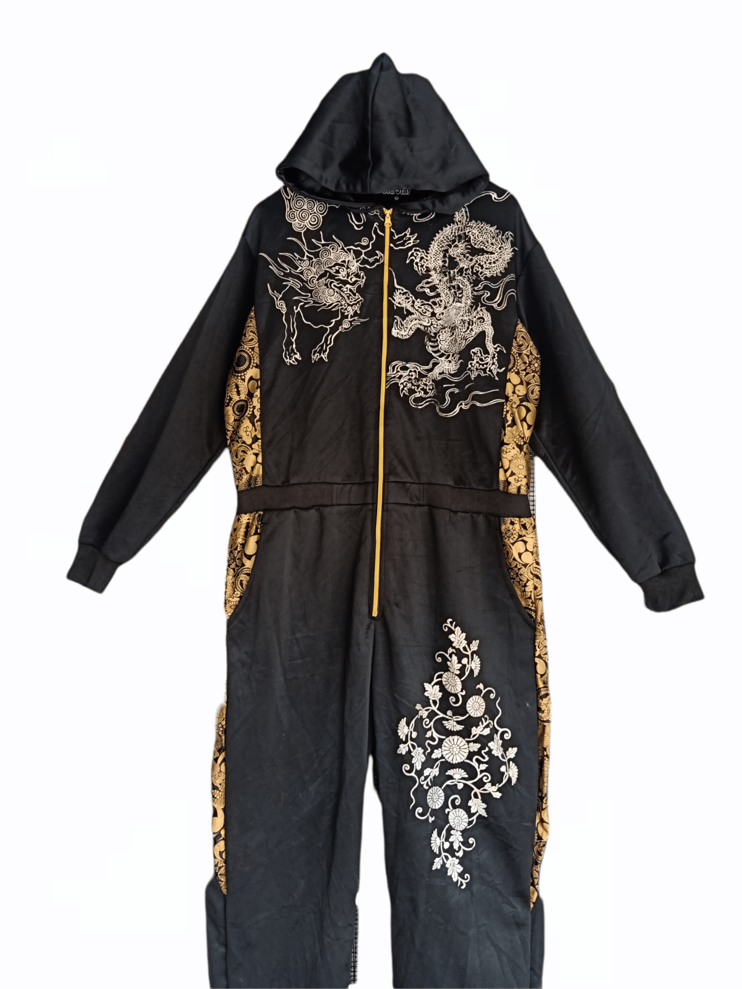 image of Sukajan T Shirts Very Sukajan Fashion Dragonfly Overall Jumpsuit in Black, Men's (Size XL)