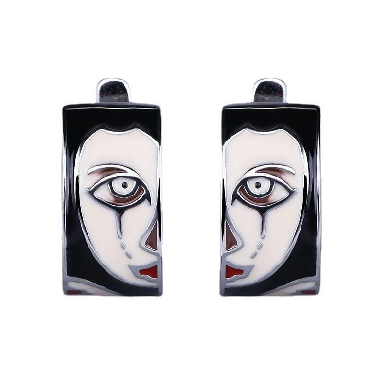 Jewelry Horror Face Enamel Ring Earrings Jewelry Sets Size ONE SIZE - 2 Thumbnail