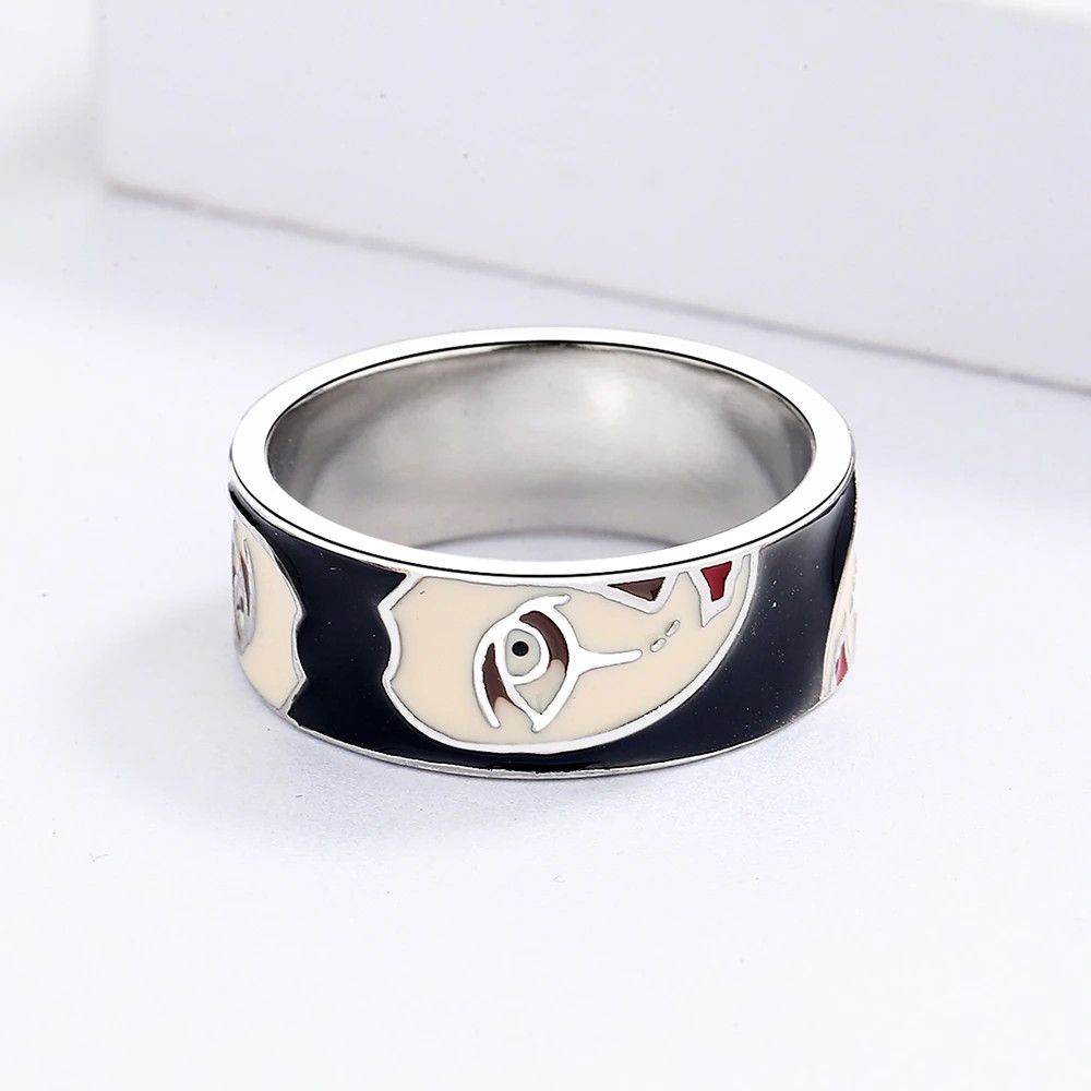 Jewelry Horror Face Enamel Ring Earrings Jewelry Sets Size ONE SIZE - 3 Thumbnail