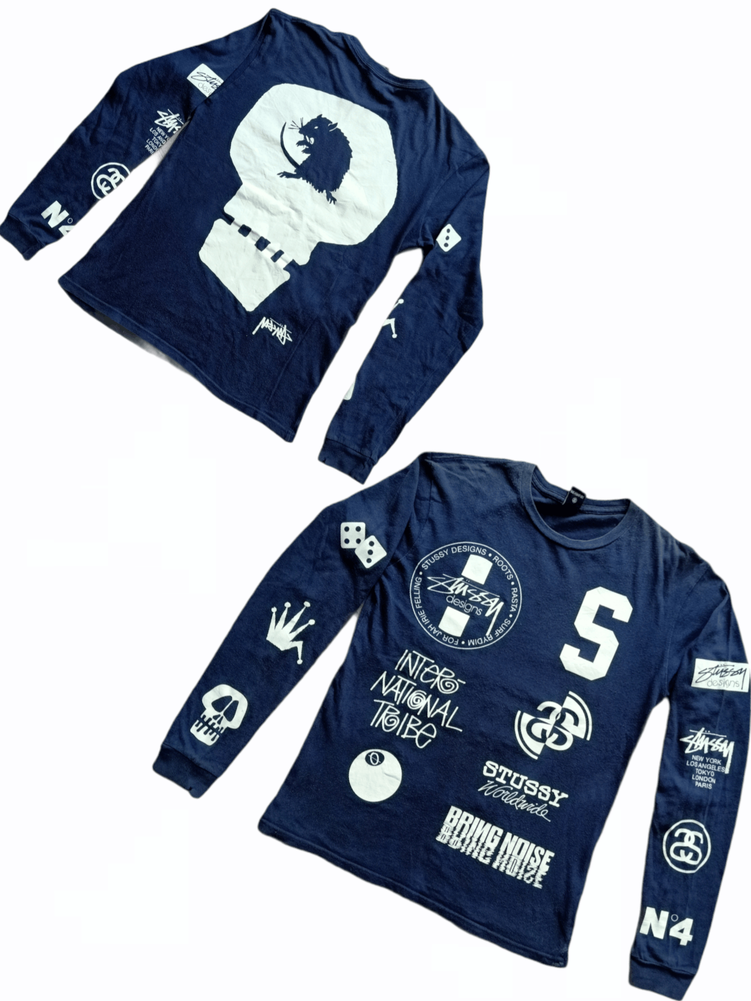 Stussy × Vintage Stussy Multi Logo Long Sleeve Size US S / EU 44-46 / 1 - 1 Thumbnail