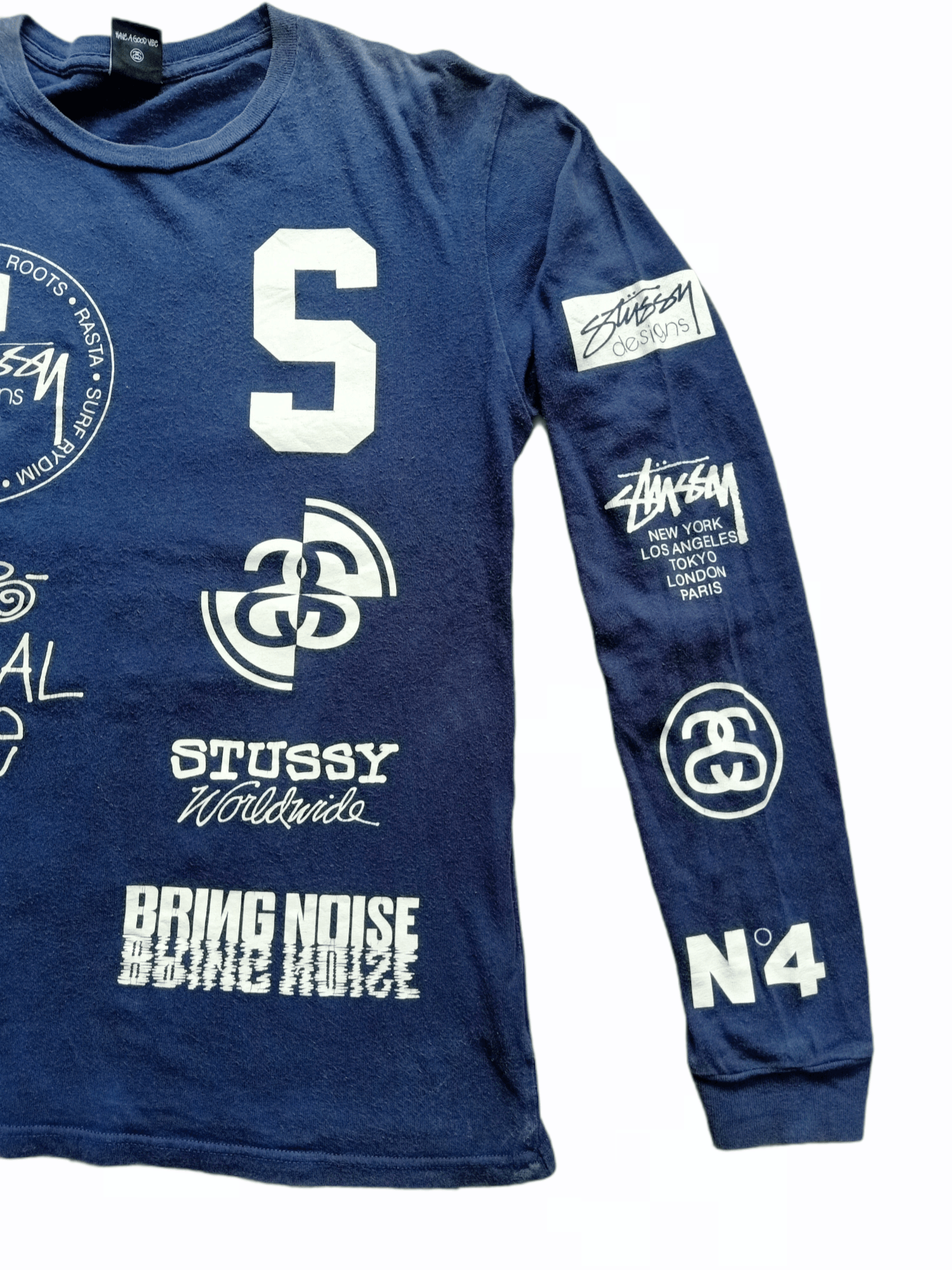 Stussy × Vintage Stussy Multi Logo Long Sleeve Size US S / EU 44-46 / 1 - 4 Thumbnail