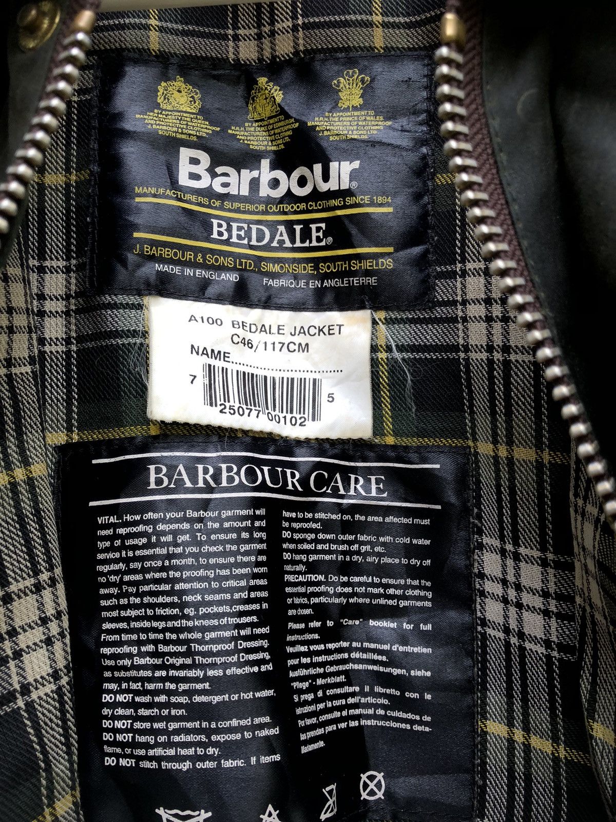 Barbour Distressed Barbour Bedale Olive Waxed Coat Size C46/117cm Size US L / EU 52-54 / 3 - 9 Thumbnail