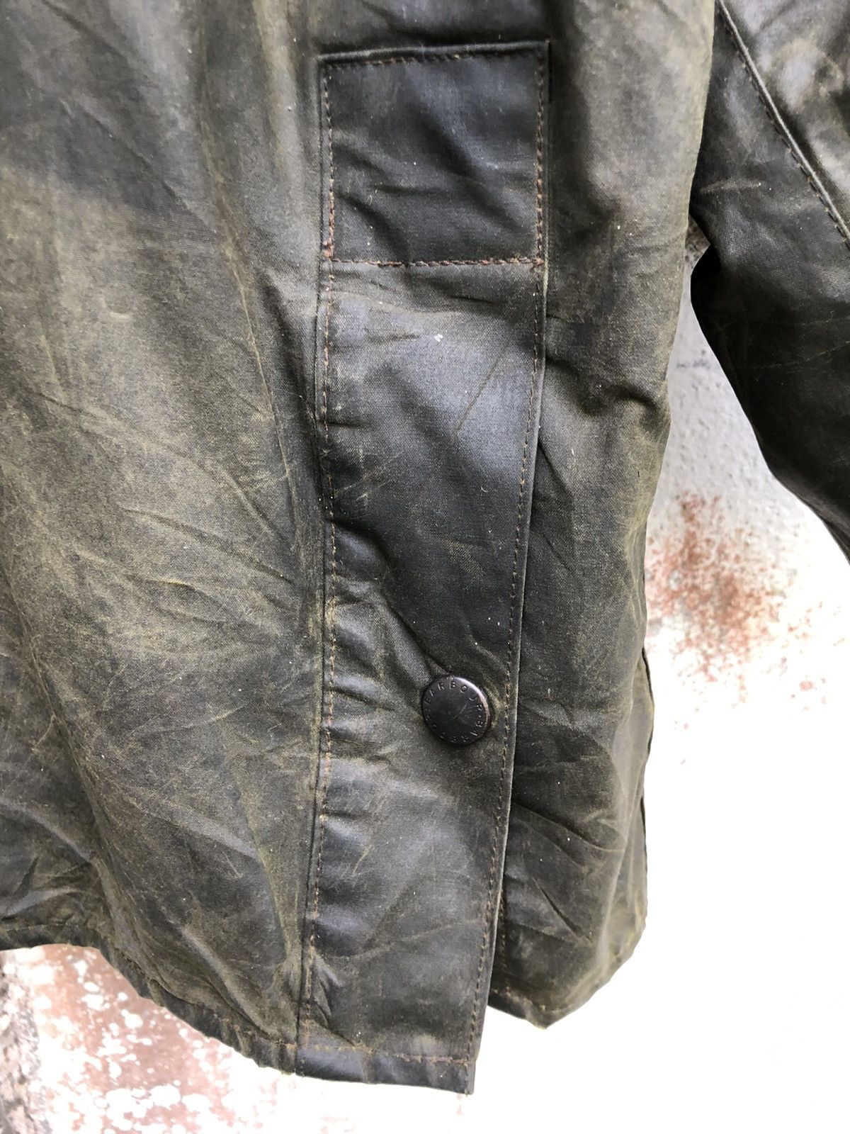 Barbour Distressed Barbour Bedale Olive Waxed Coat Size C46/117cm Size US L / EU 52-54 / 3 - 12 Thumbnail
