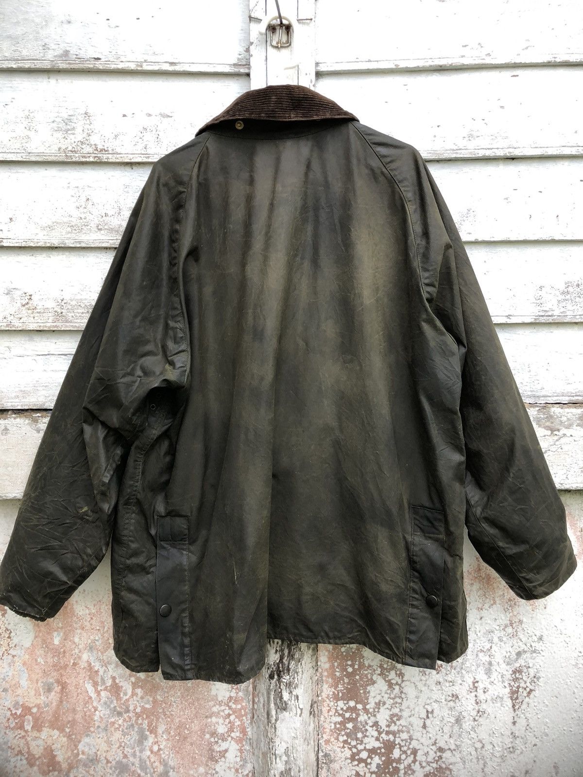 Barbour Distressed Barbour Bedale Olive Waxed Coat Size C46/117cm Size US L / EU 52-54 / 3 - 5 Thumbnail