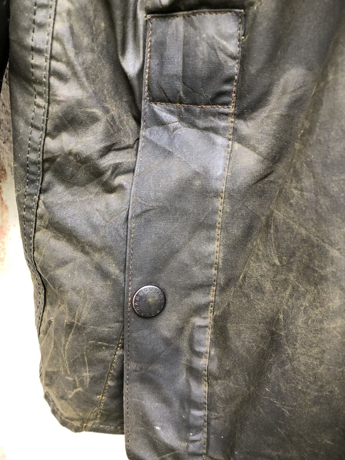 Barbour Distressed Barbour Bedale Olive Waxed Coat Size C46/117cm Size US L / EU 52-54 / 3 - 13 Thumbnail