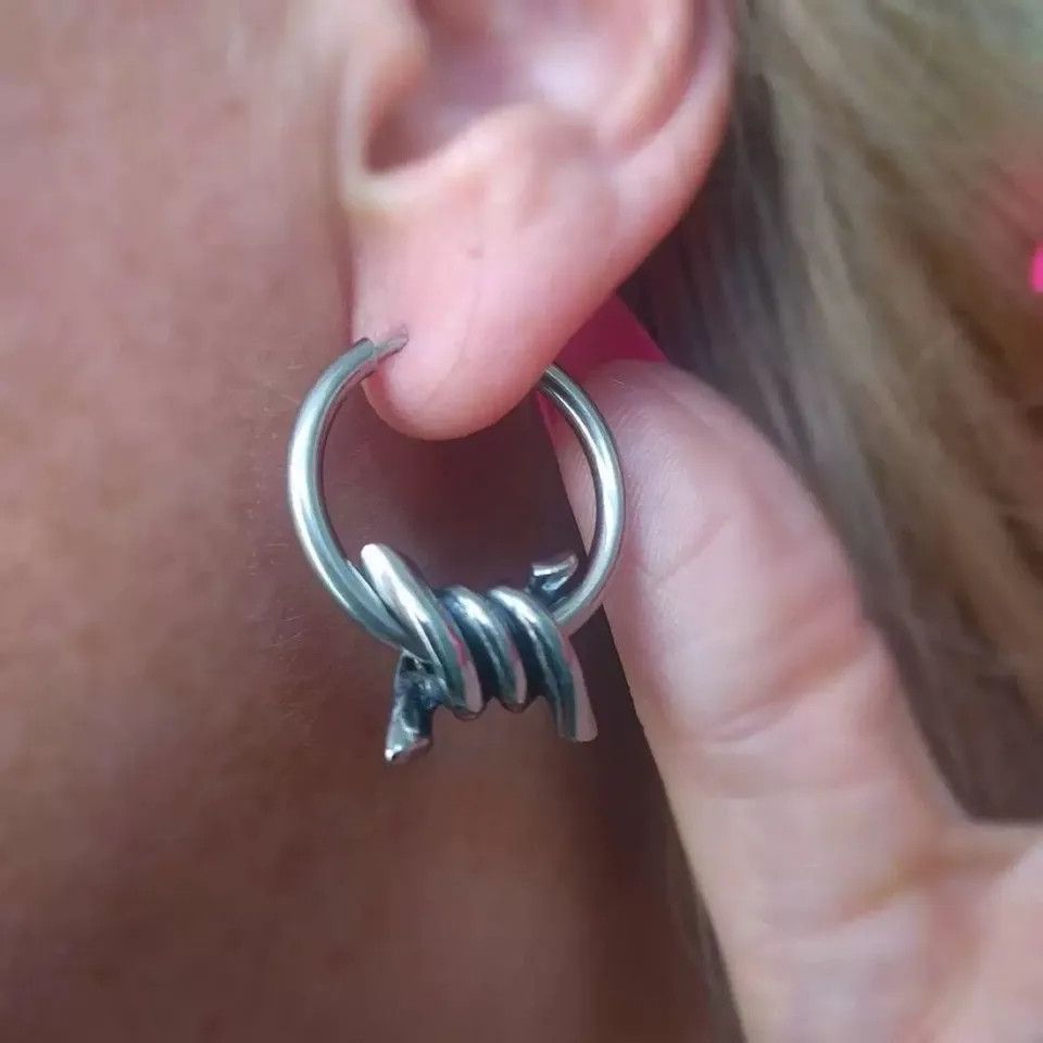 Jewelry Thorns Geometric Hoop Earrings Size ONE SIZE - 1 Thumbnail