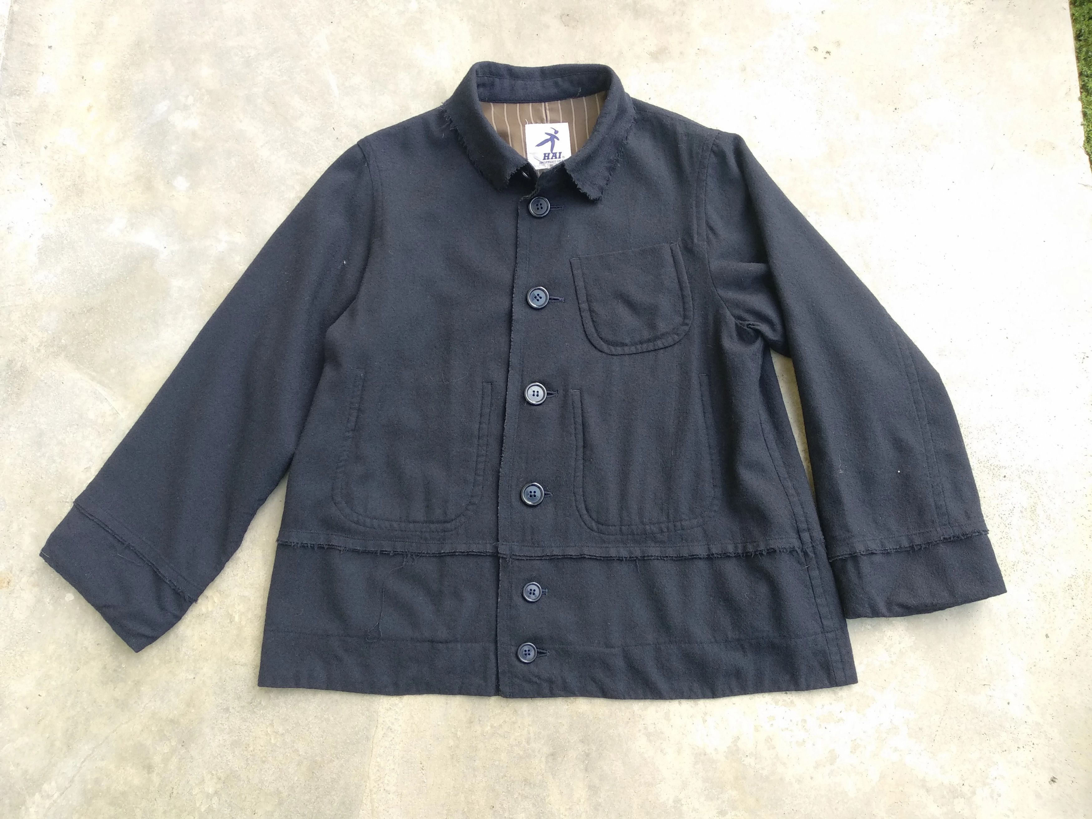 image of Issey Miyake Hai Sporting Gear Multipockets Deconstructed Jacket in Dark Blue, Men's (Size Medium)