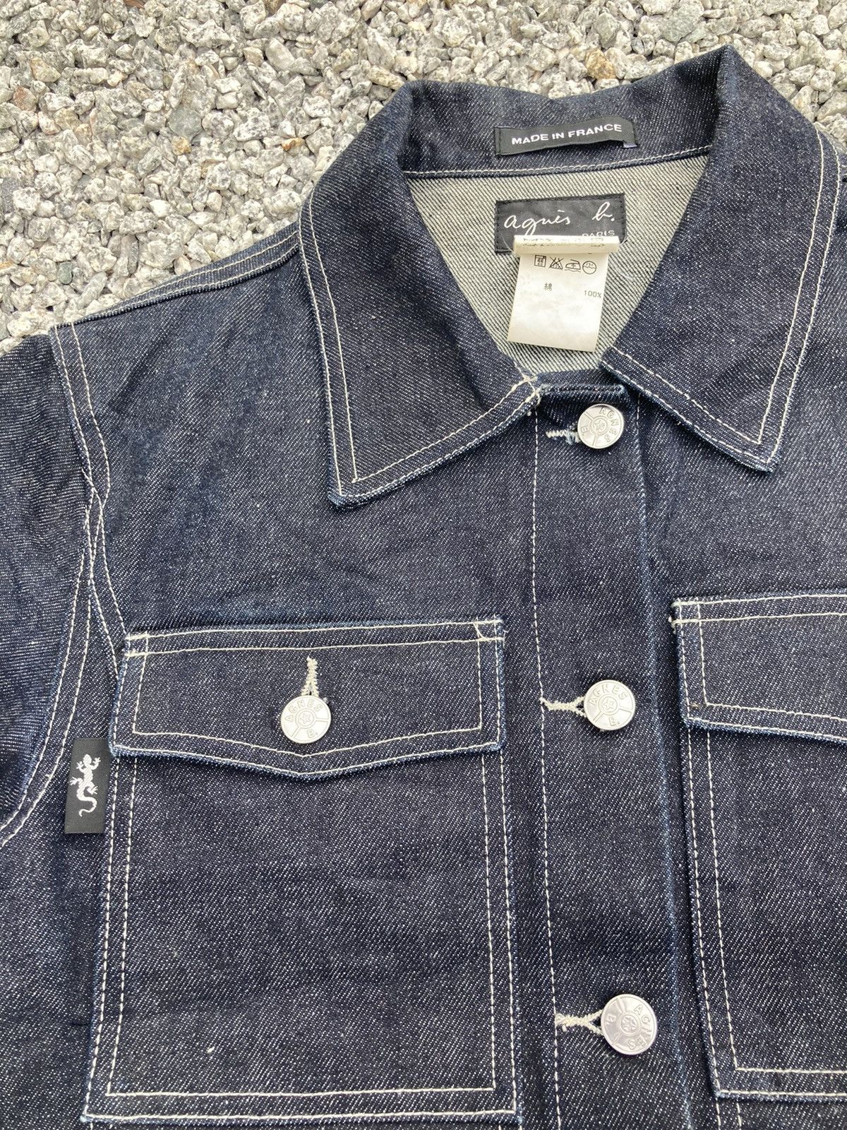 agnes b. DISTRESSED AGNES B DENIM JACKET Size US S / EU 44-46 / 1 - 3 Thumbnail
