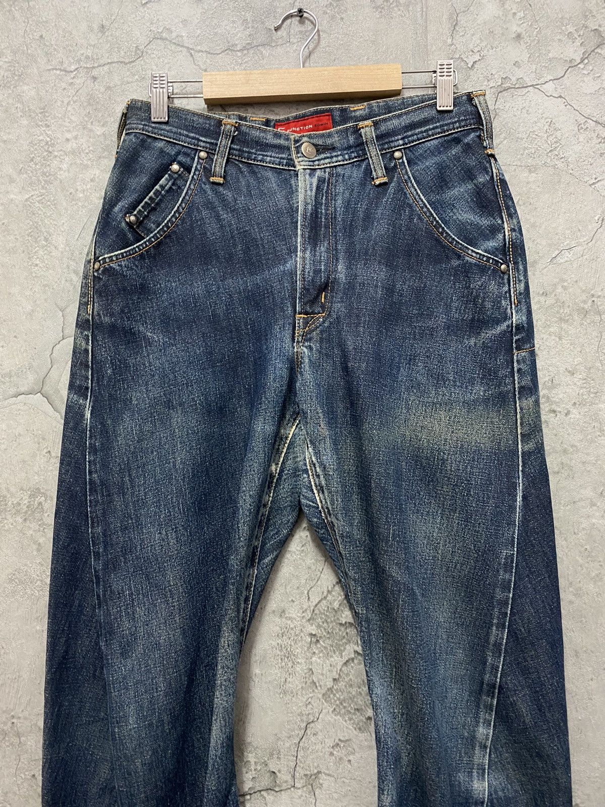 Edwin × Vintage Vintage Edwin E Function Curved Leg Distressed Denim Size US 29 - 4 Thumbnail