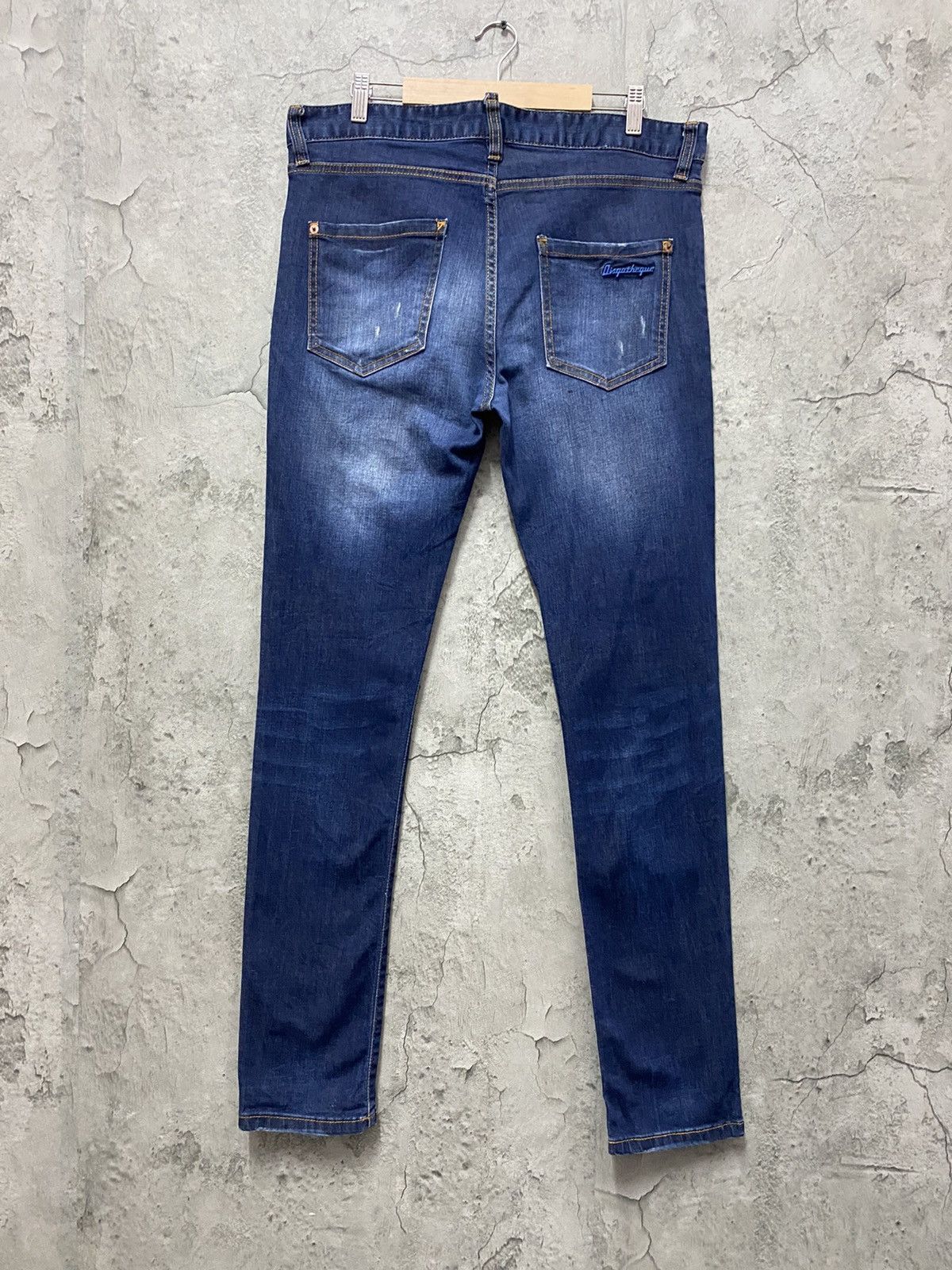 Designer × Japanese Brand Dsqotheq Japan Distressed Skinny Denim Pants Size US 34 / EU 50 - 2 Thumbnail
