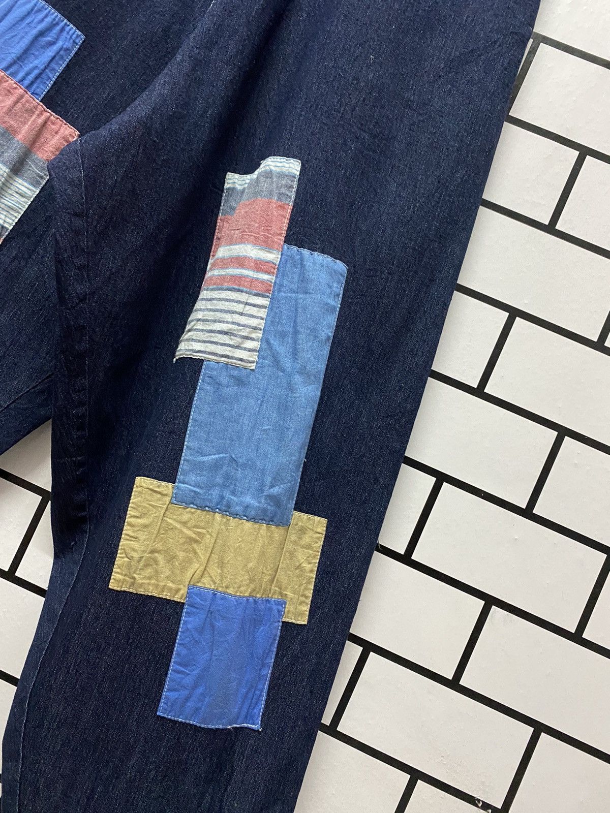 Designer × Japanese Brand Kmk Japan Patchwork Super Baggy Harem Denim pants Size US 30 / EU 46 - 7 Thumbnail