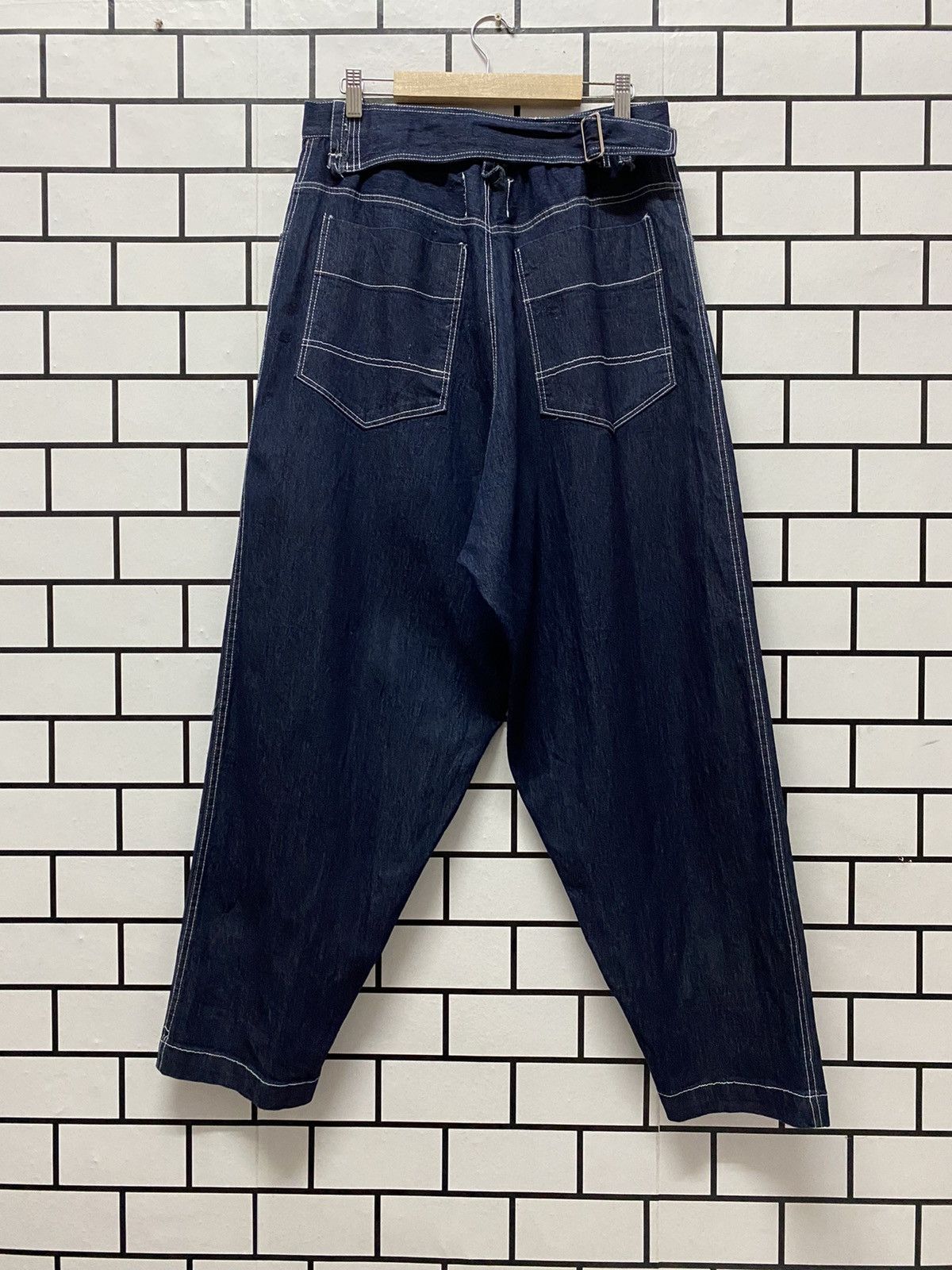 Designer × Japanese Brand Kmk Japan Patchwork Super Baggy Harem Denim pants Size US 30 / EU 46 - 2 Thumbnail