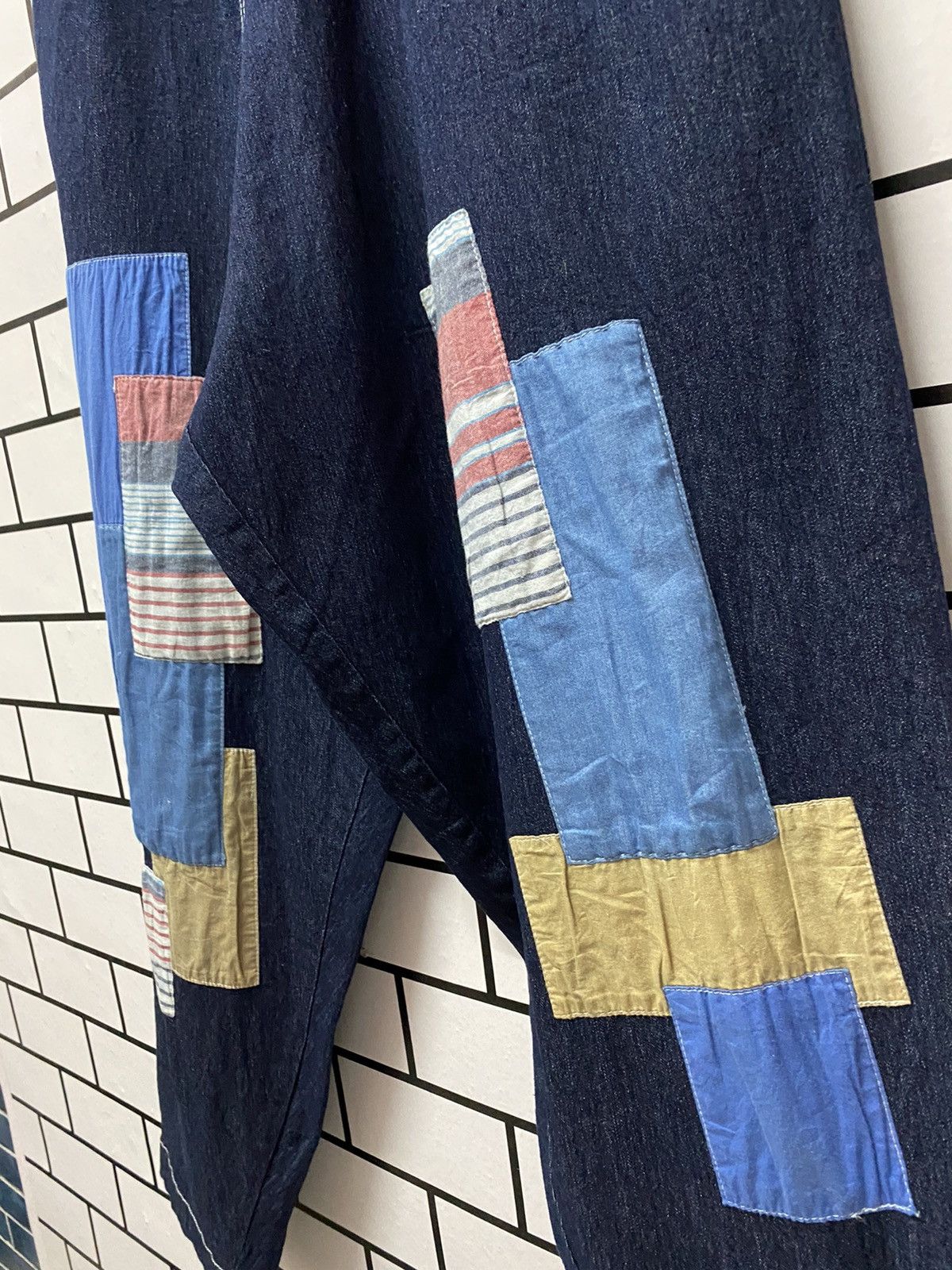 Designer × Japanese Brand Kmk Japan Patchwork Super Baggy Harem Denim pants Size US 30 / EU 46 - 8 Thumbnail