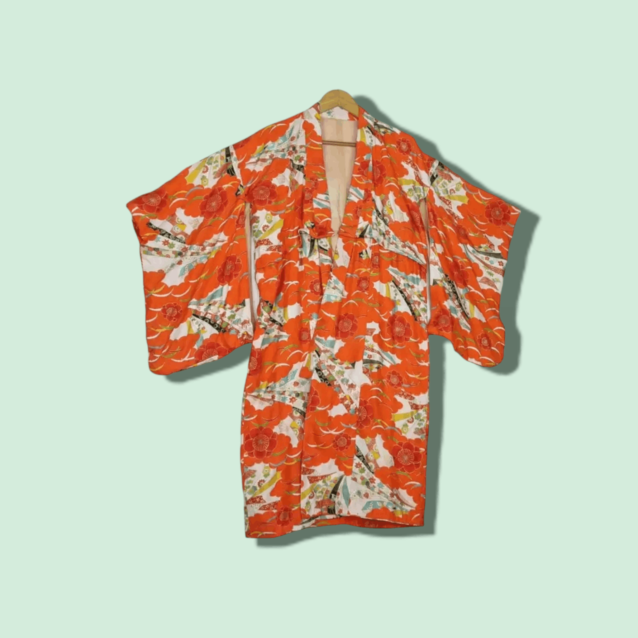 JAPAN Vintage Monogram Nice Design Tailoring Kimono