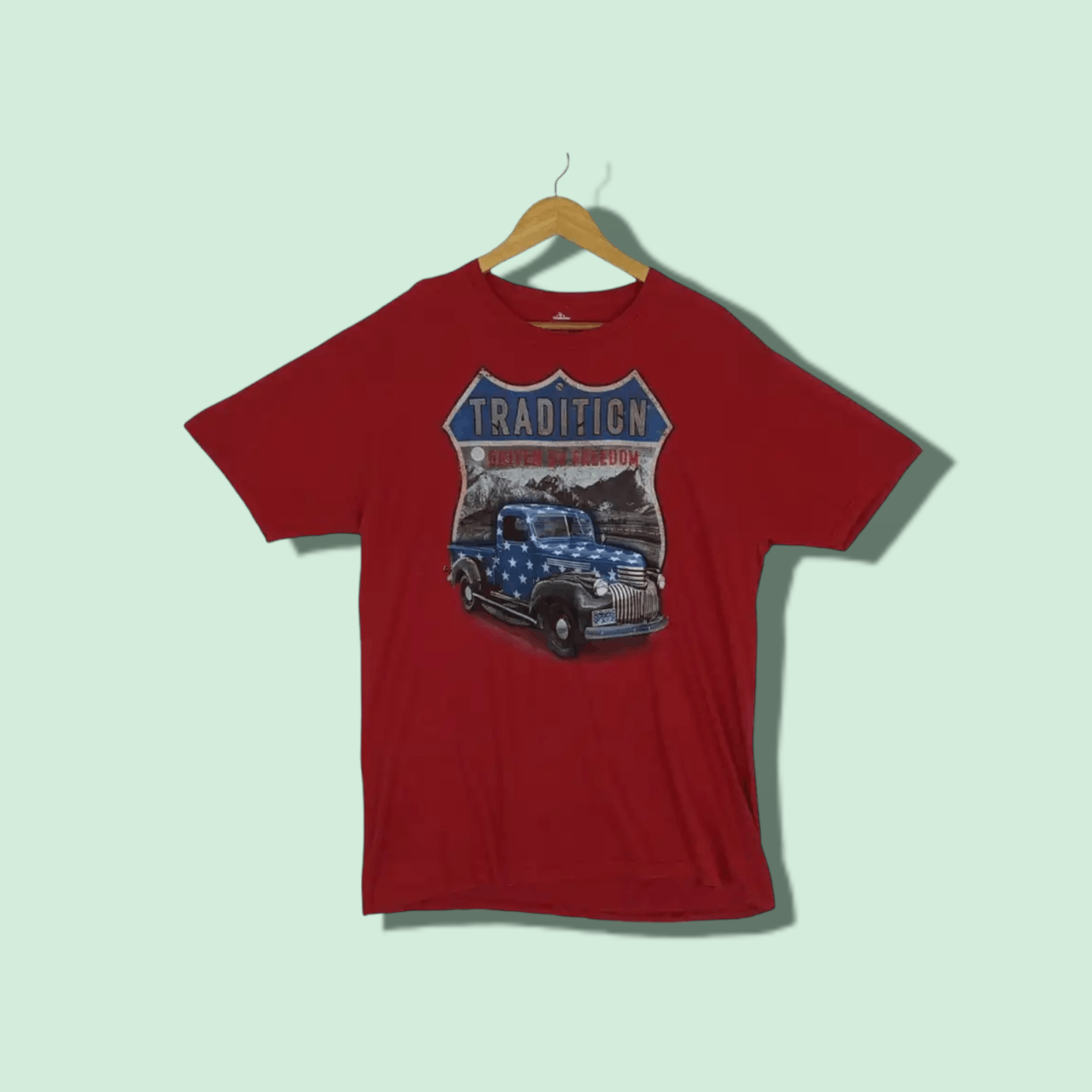 Vintage PATRIOTIC USA Flag Tradition Nascar T-Shirt Size US L / EU 52-54 / 3 - 1 Thumbnail