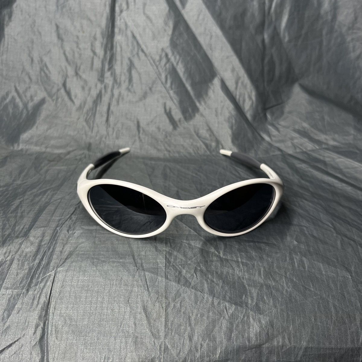 Vintage Oakley New Eye Jacket 1.0 Sunglasses White Jordan Rodman Grailed