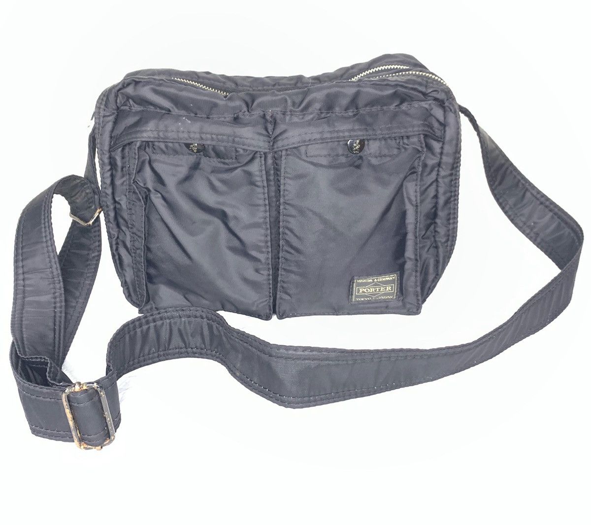 Head Porter x Porter Japan Tanker Shoulder Messenger Bag in Black, Men's