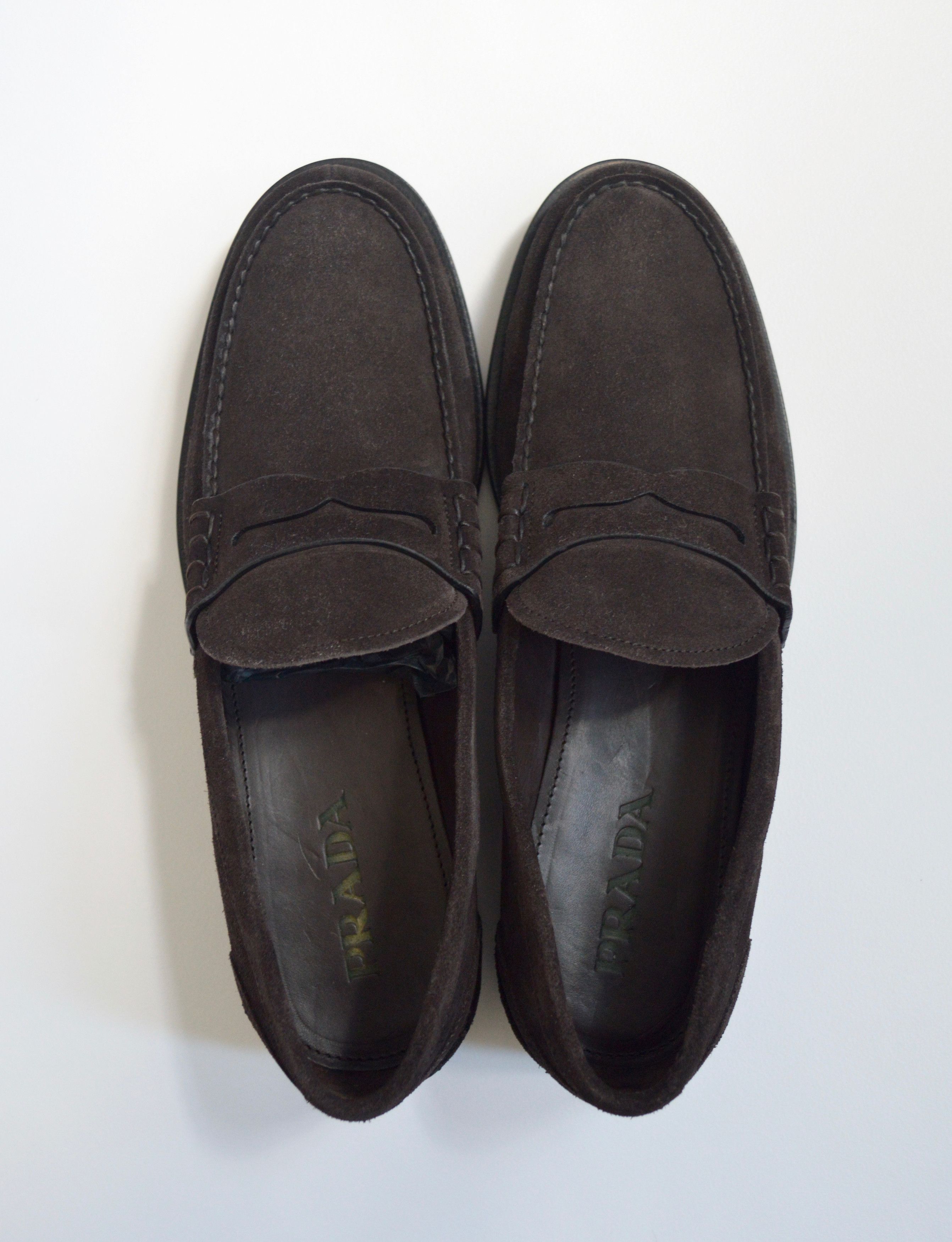 Prada Dark Gray Suede Loafers Size US 10.5 / EU 43-44 - 5 Thumbnail
