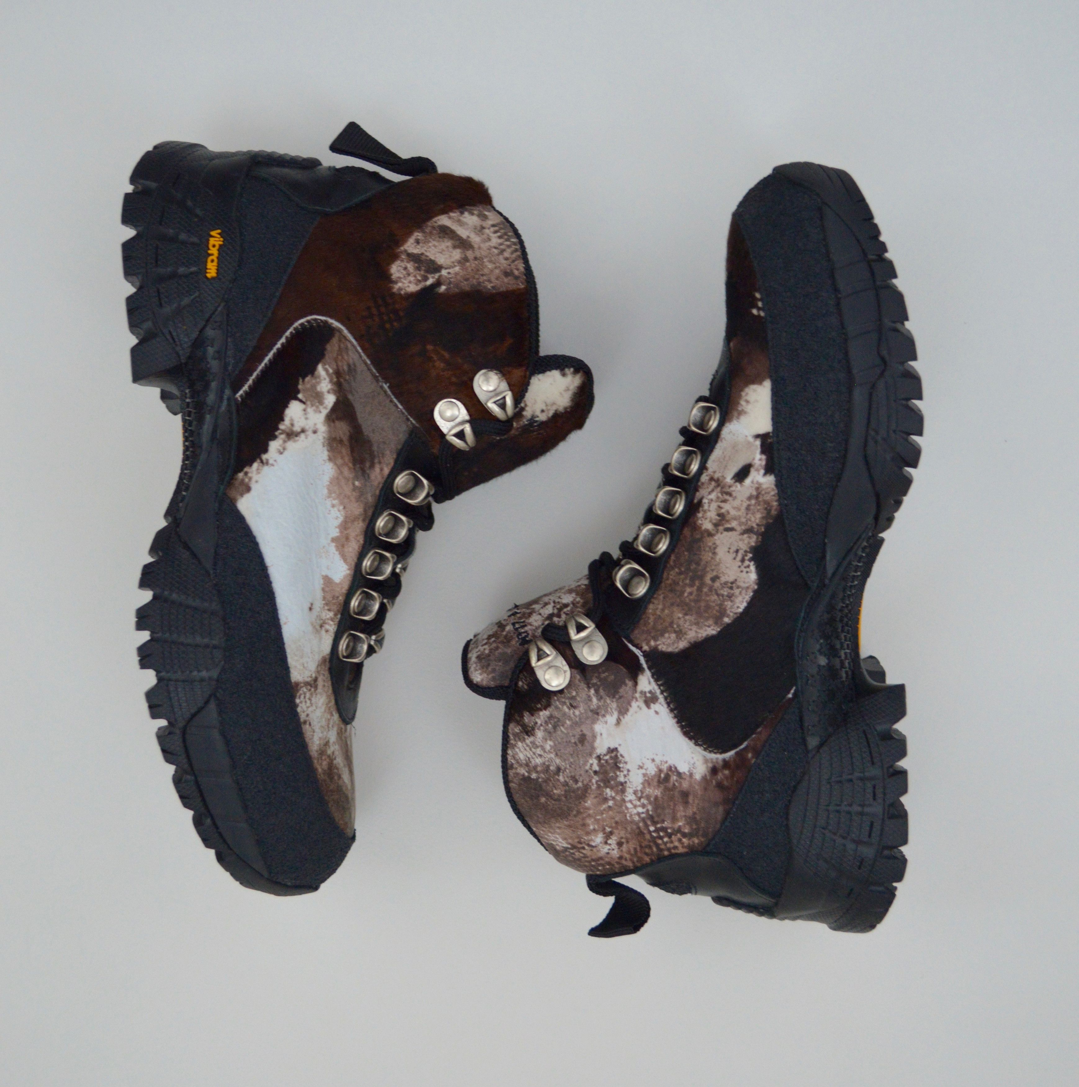 image of 1017 Alyx 9Sm x Roa A/w 19 Fur Camo Hiking Boots in Black/Brown, Women's (Size 6.5)