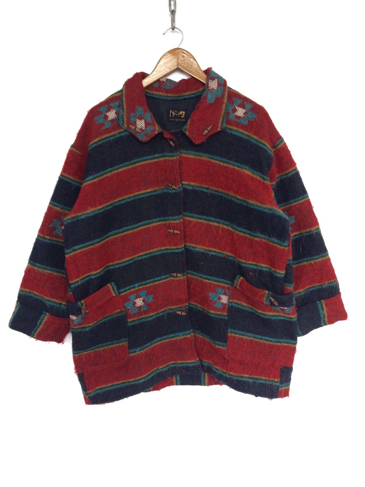 Japanese Brand japanese Brand Natraj Multicolour Rainbow Wool Jacket Size US L / EU 52-54 / 3 - 1 Thumbnail
