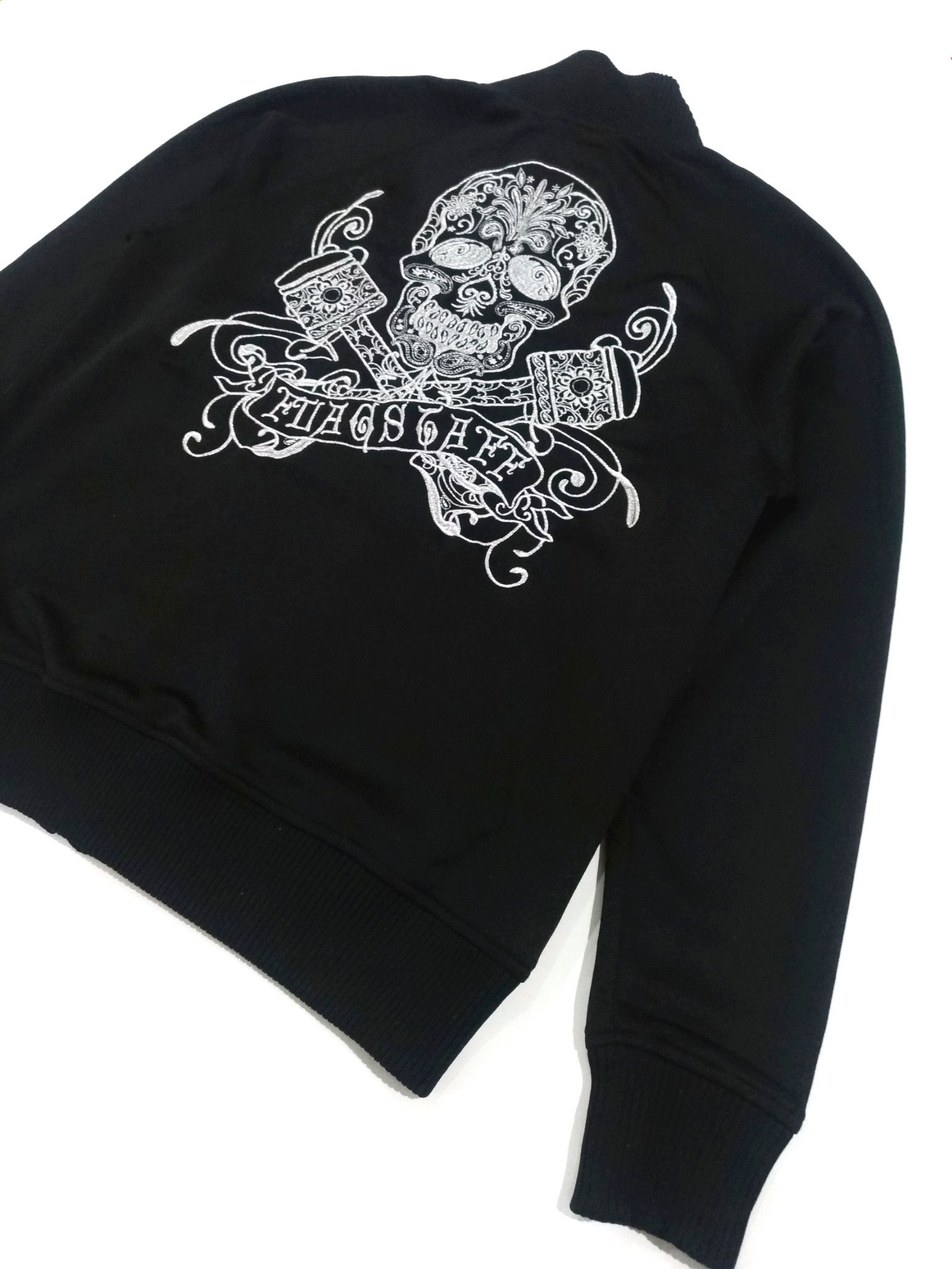 Japanese Brand RARE! FLAGSTAFF UNION MADE EMBROIDERED SKULL ROCKABILLY Size US M / EU 48-50 / 2 - 3 Thumbnail