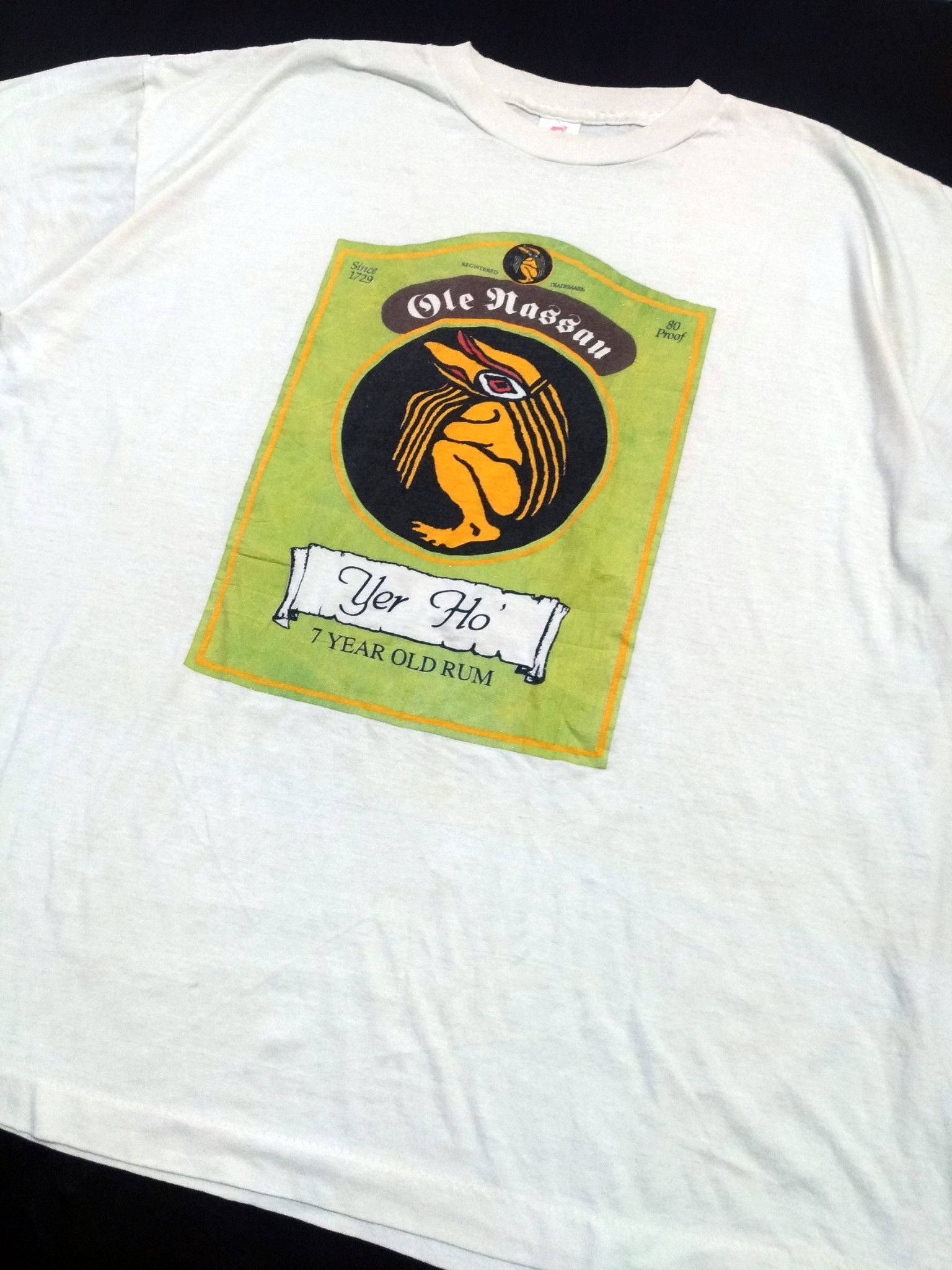 Legendary Goods × Urban Classics × Vintage RARE! VTG 80s OLE NASSAU SINGLE STITCH RUM T-SHIRT Size US XL / EU 56 / 4 - 2 Thumbnail