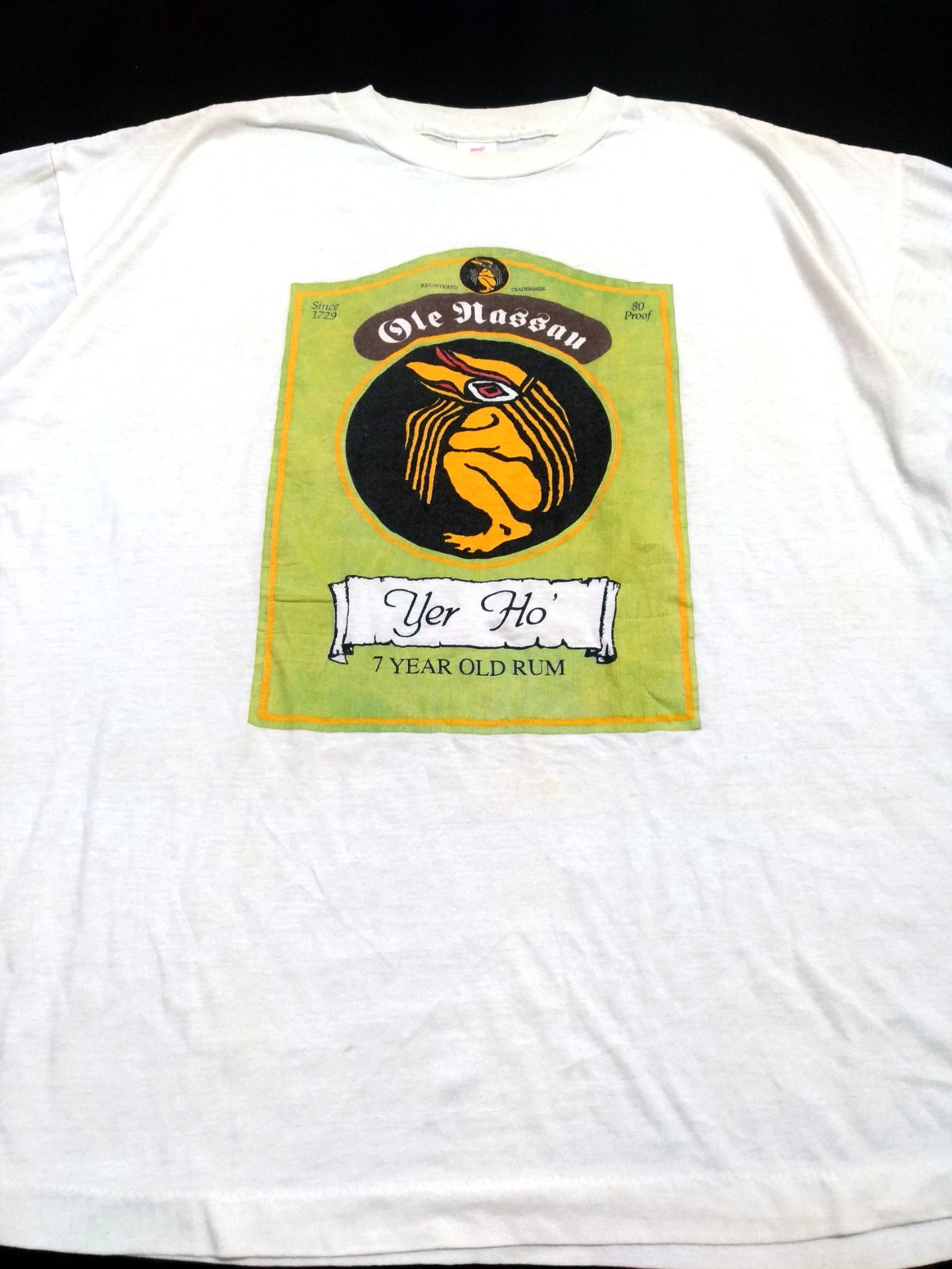 Legendary Goods × Urban Classics × Vintage RARE! VTG 80s OLE NASSAU SINGLE STITCH RUM T-SHIRT Size US XL / EU 56 / 4 - 4 Thumbnail