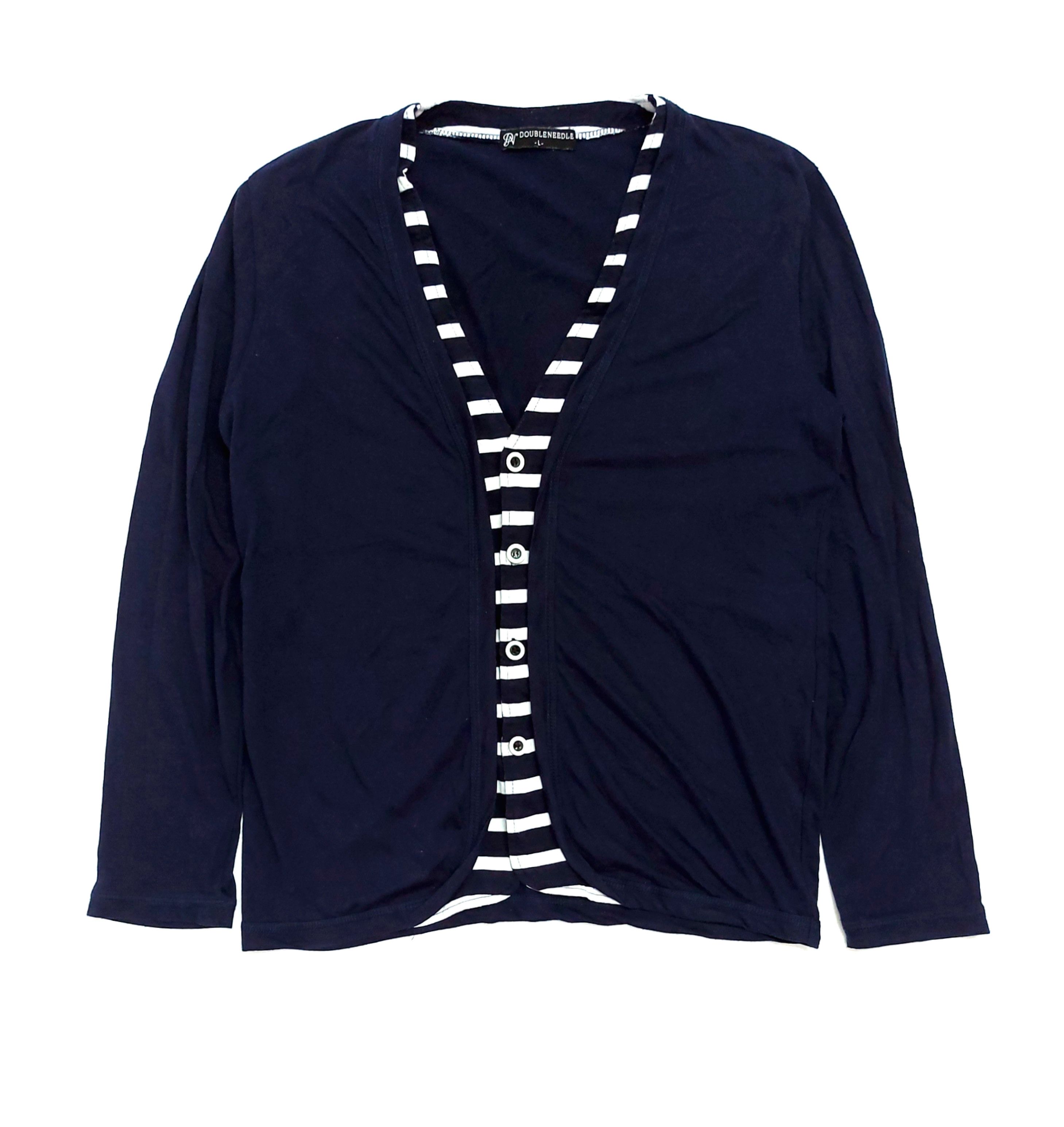 Double Needle × Japanese Brand RARE! DOUBLE NEEDLE SAILOR STRIPES STYLE CARDIGAN Size US M / EU 48-50 / 2 - 1 Thumbnail