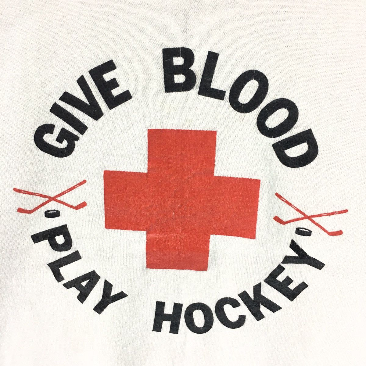 Sports Specialties Vintage Give Blood Play Hockey Sweatshirt Size US L / EU 52-54 / 3 - 3 Thumbnail