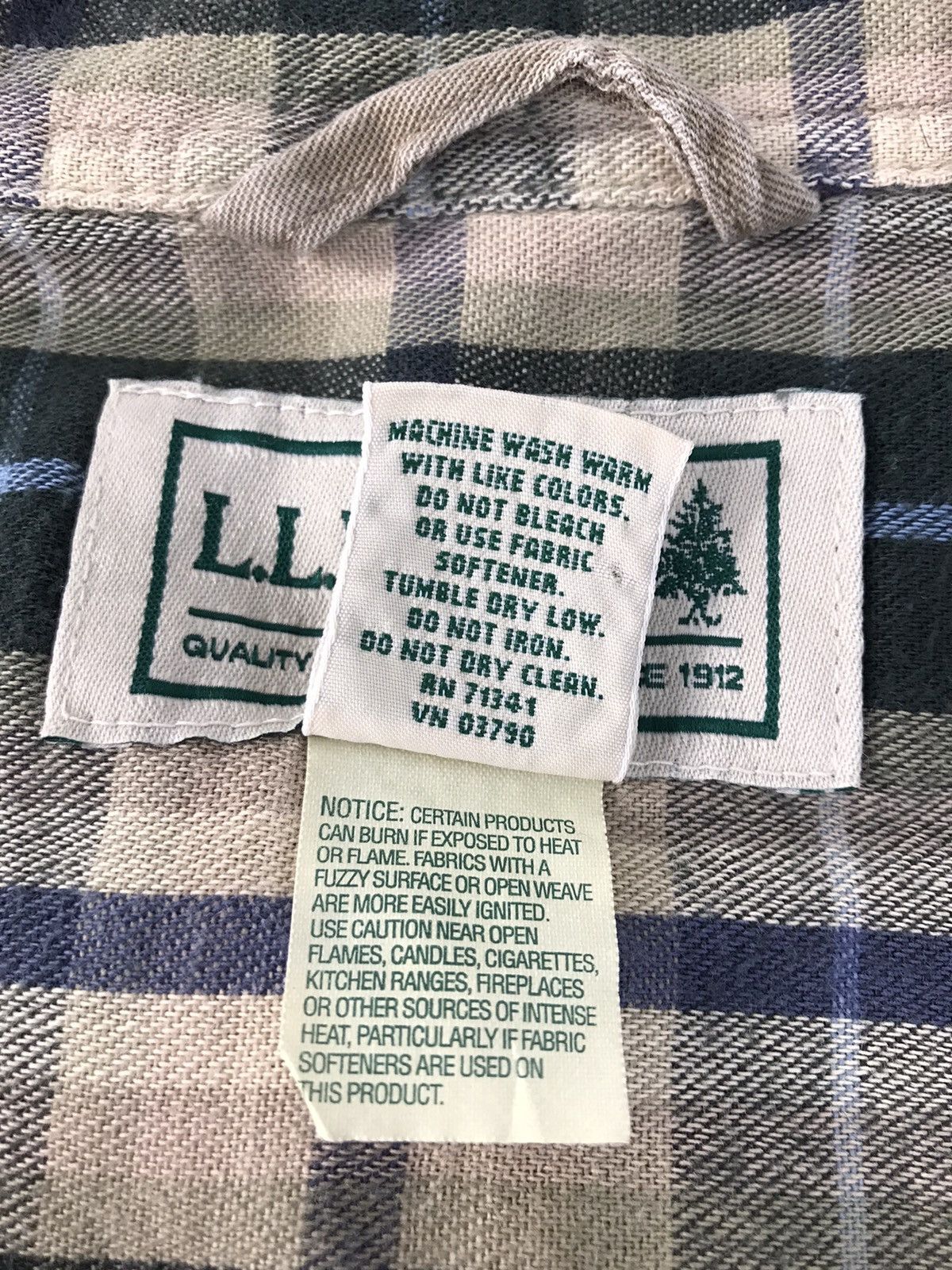 L.L. Bean × Vintage L.L Bean Flannel Shirt Zipper Plaid Checked Workwear R060j Size US XL / EU 56 / 4 - 8 Thumbnail