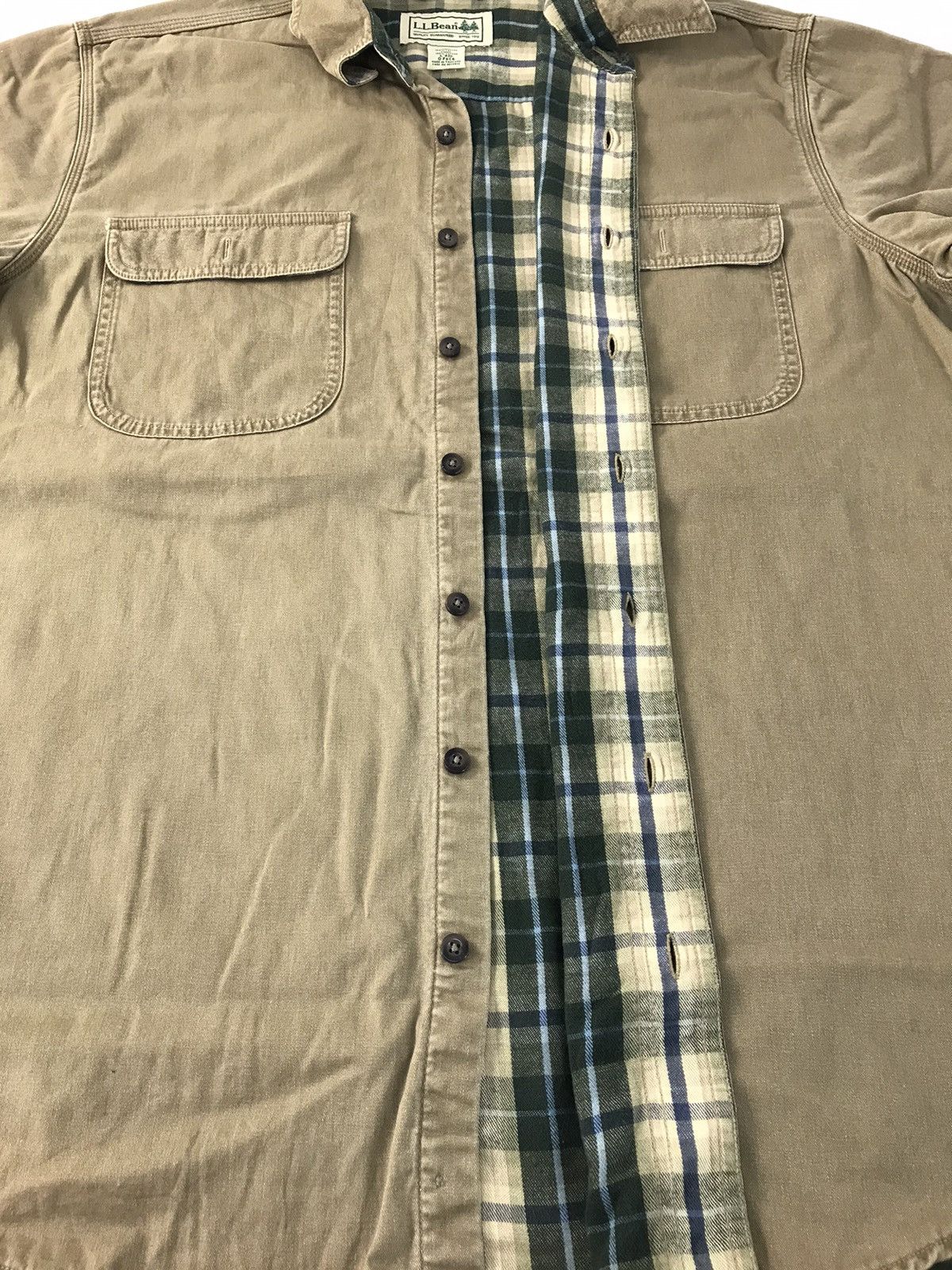 L.L. Bean × Vintage L.L Bean Flannel Shirt Zipper Plaid Checked Workwear R060j Size US XL / EU 56 / 4 - 5 Thumbnail