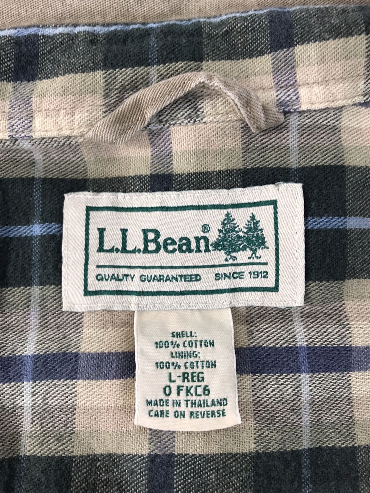 L.L. Bean × Vintage L.L Bean Flannel Shirt Zipper Plaid Checked Workwear R060j Size US XL / EU 56 / 4 - 7 Thumbnail