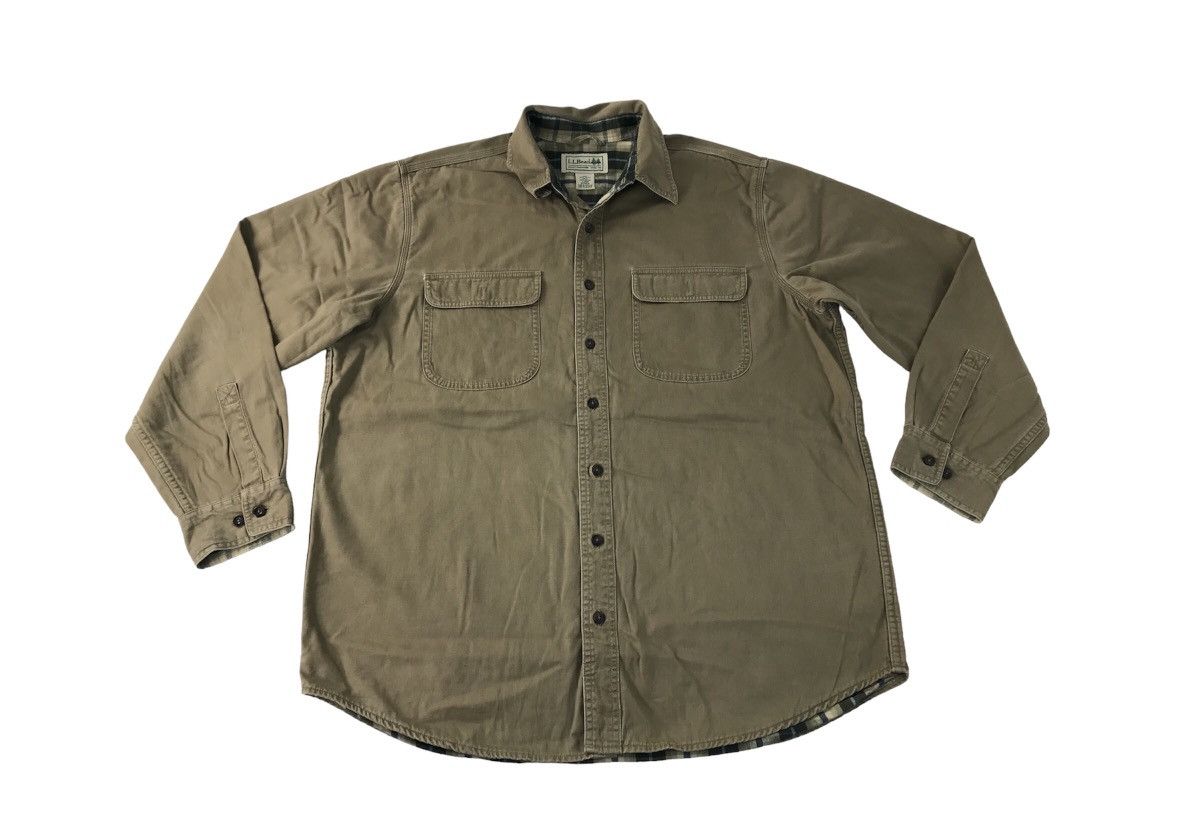 L.L. Bean × Vintage L.L Bean Flannel Shirt Zipper Plaid Checked Workwear R060j Size US XL / EU 56 / 4 - 1 Thumbnail