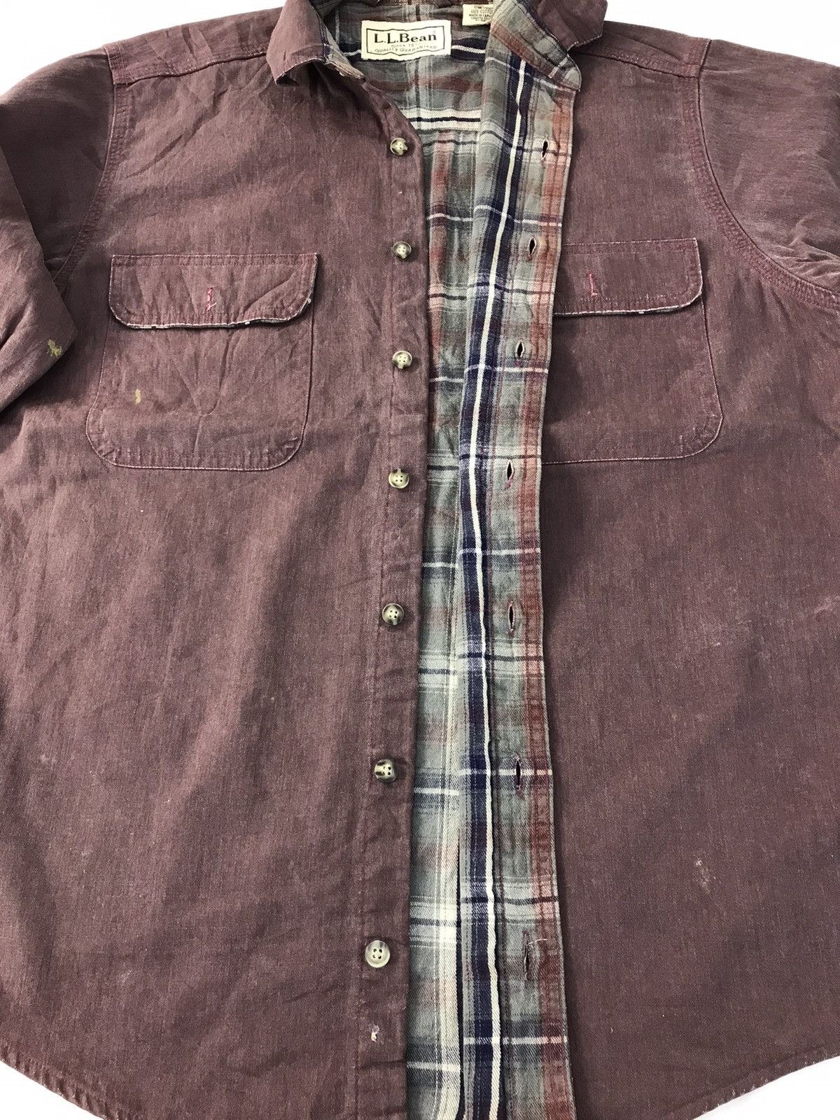 L.L. Bean × Vintage L.L Bean Flannel Shirt Zipper Plaid Checked Workwear R060j Size US XL / EU 56 / 4 - 5 Thumbnail