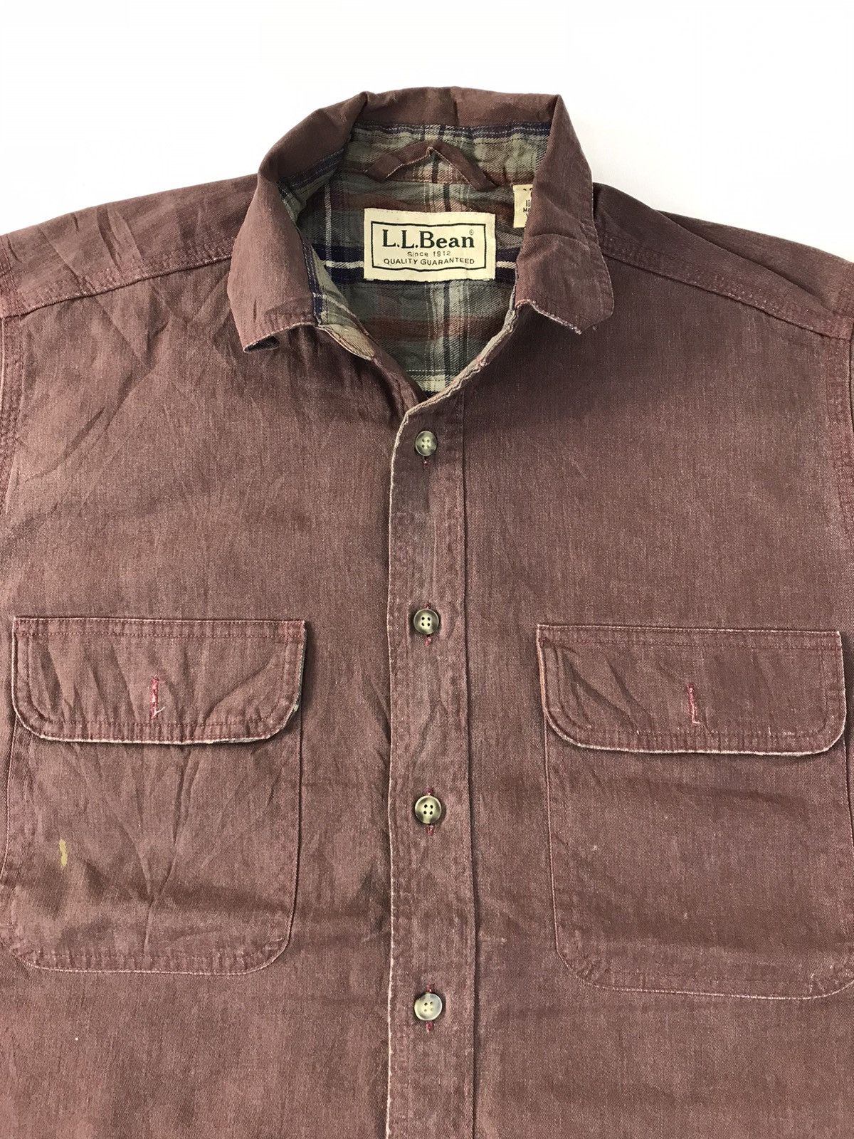 L.L. Bean × Vintage L.L Bean Flannel Shirt Zipper Plaid Checked Workwear R060j Size US XL / EU 56 / 4 - 4 Thumbnail