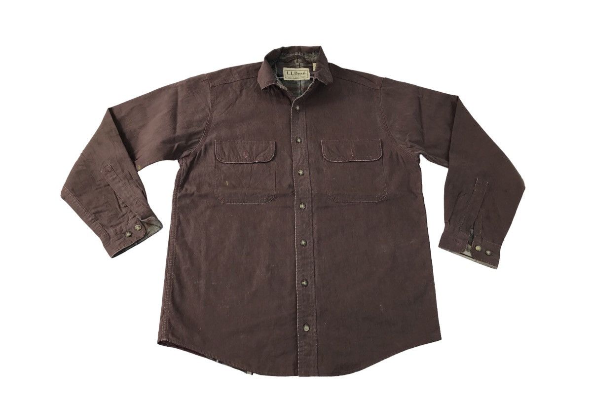 L.L. Bean × Vintage L.L Bean Flannel Shirt Zipper Plaid Checked Workwear R060j Size US XL / EU 56 / 4 - 1 Thumbnail